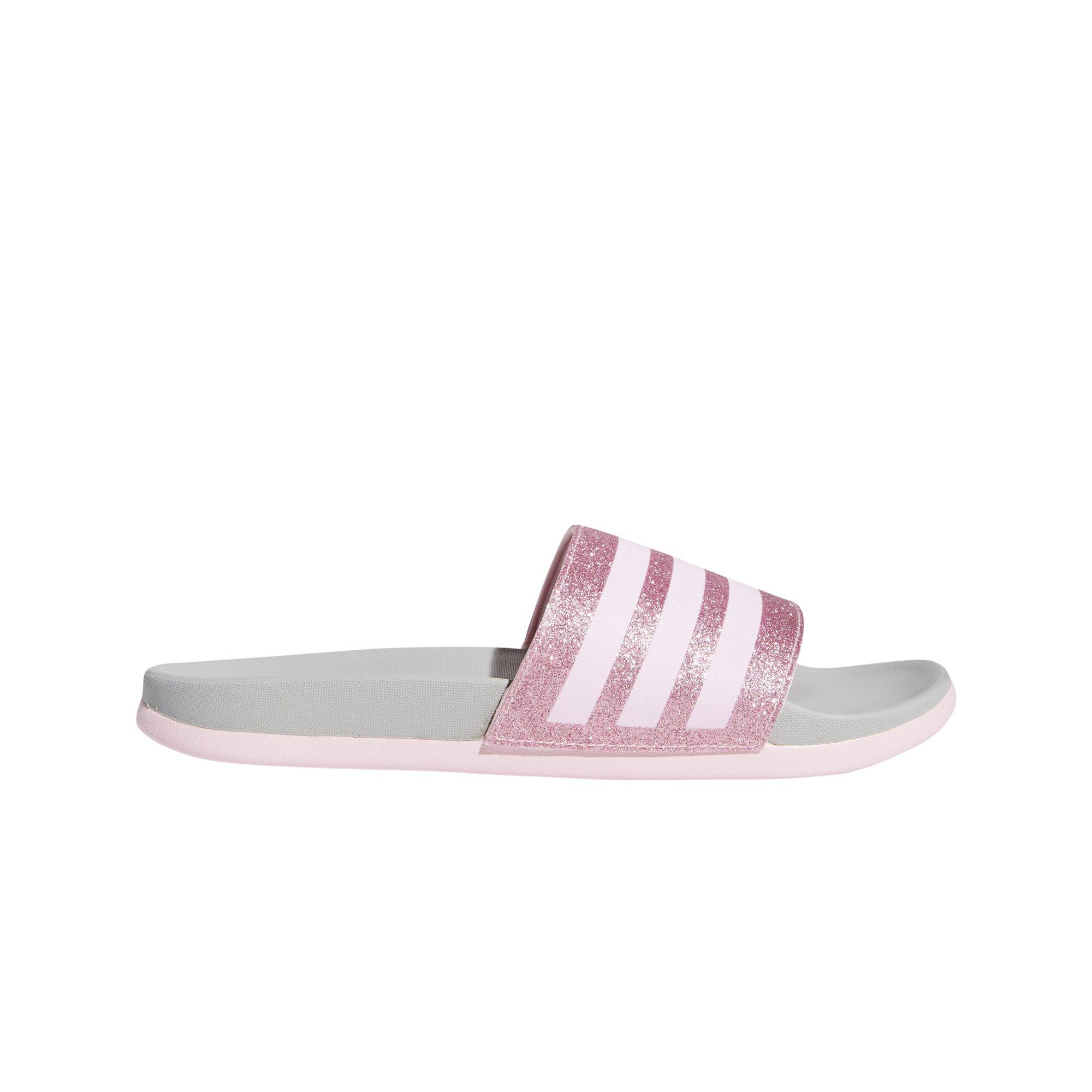 girls pink adidas slides