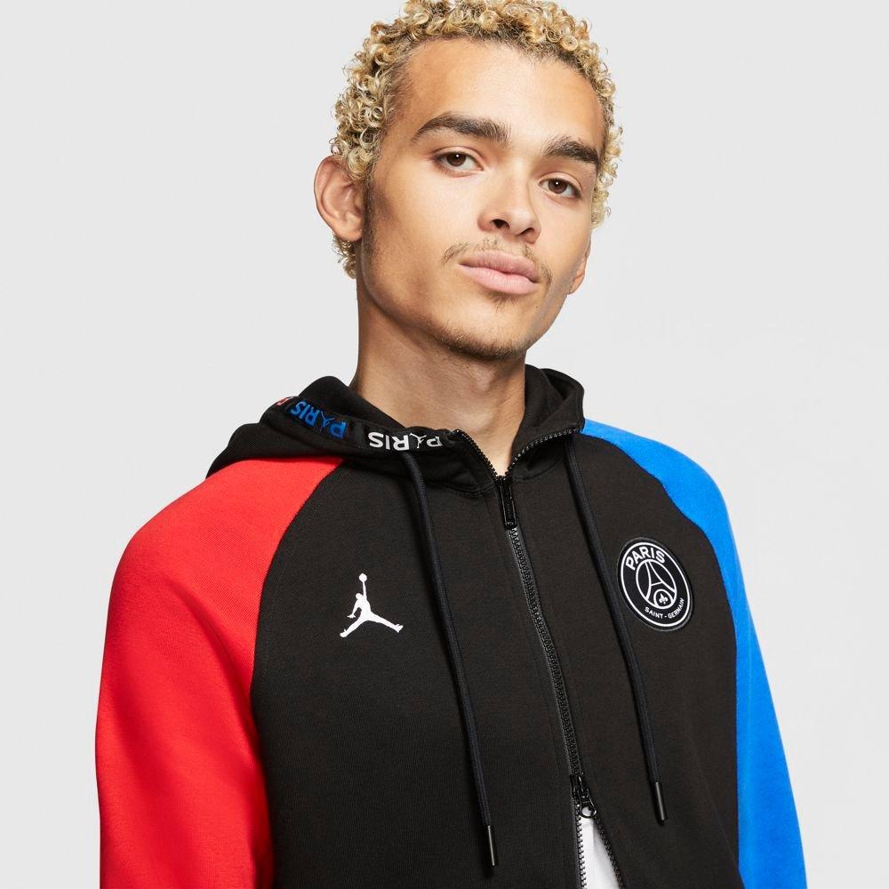 jordan black cat psg fleece hoodie