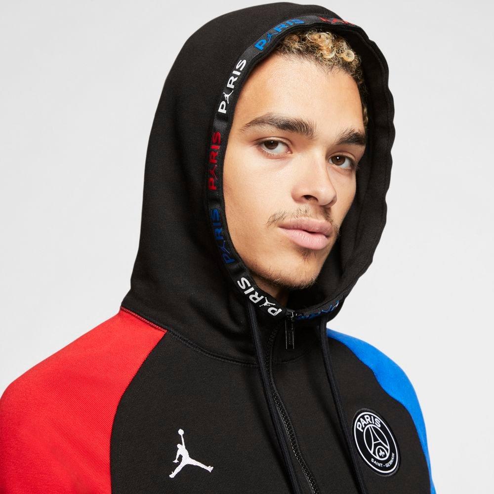 jordan black cat psg fleece hoodie