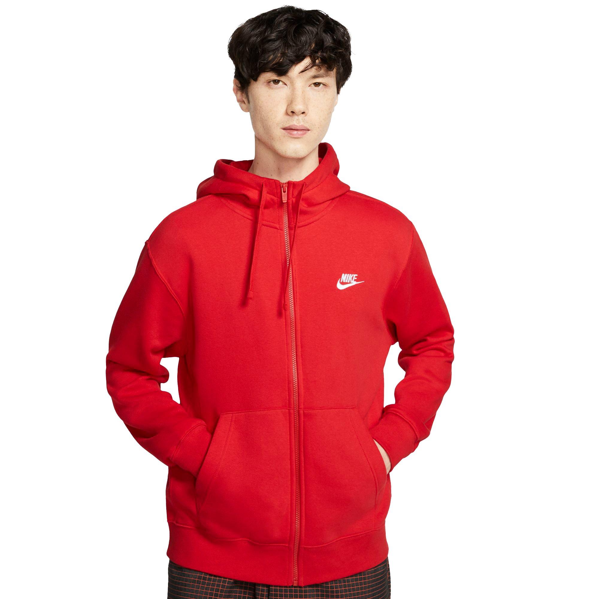 red nike club hoodie
