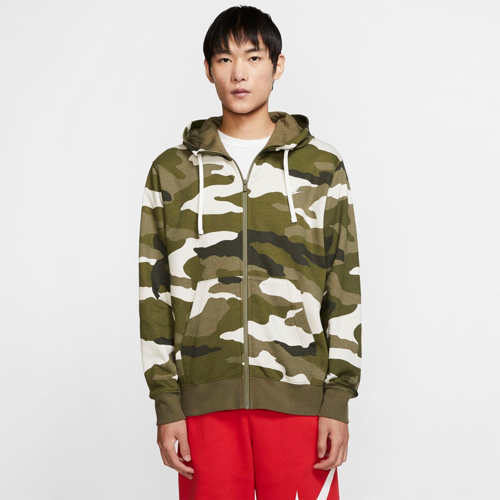 nike sportswear club camo hoodie