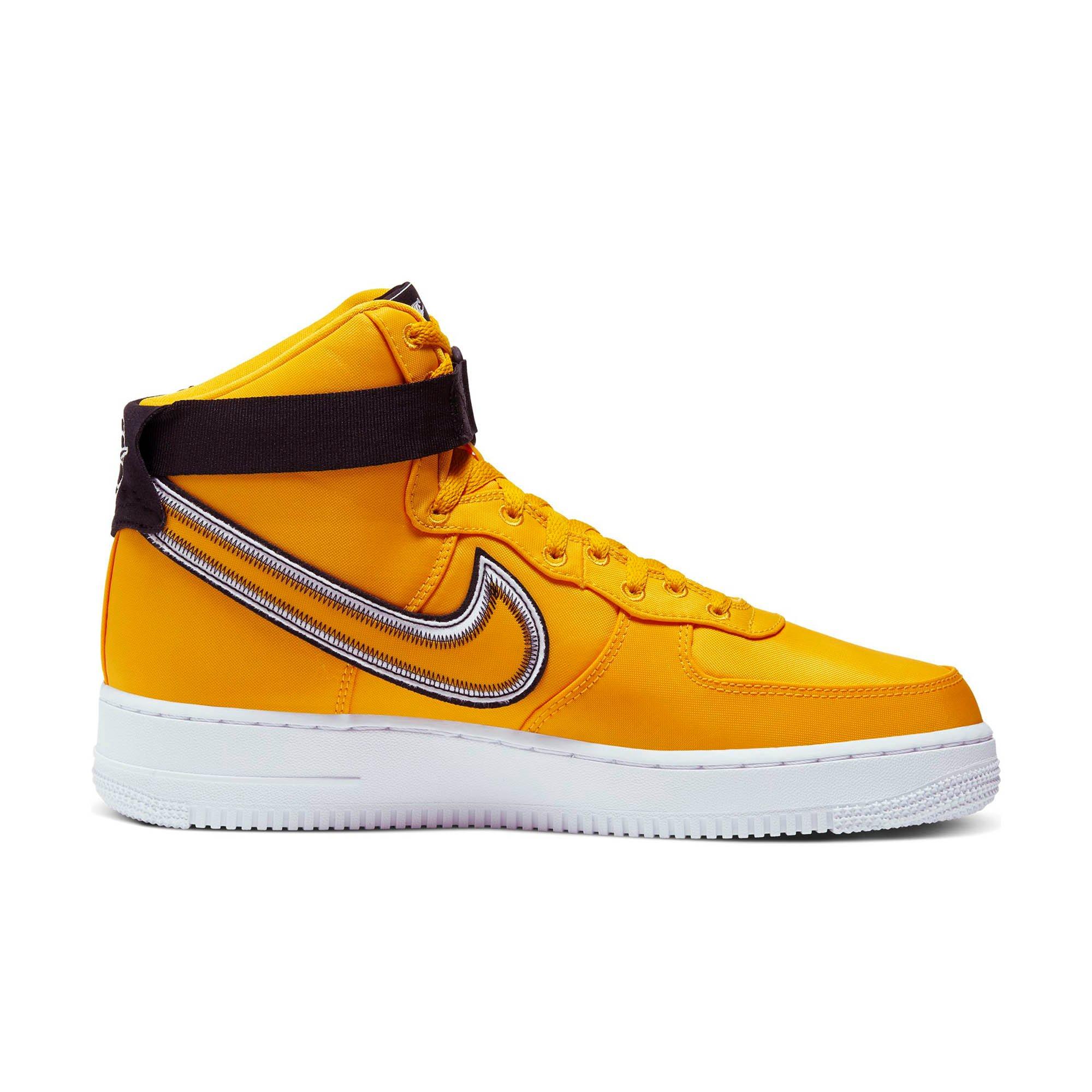 yellow and black high top air force ones