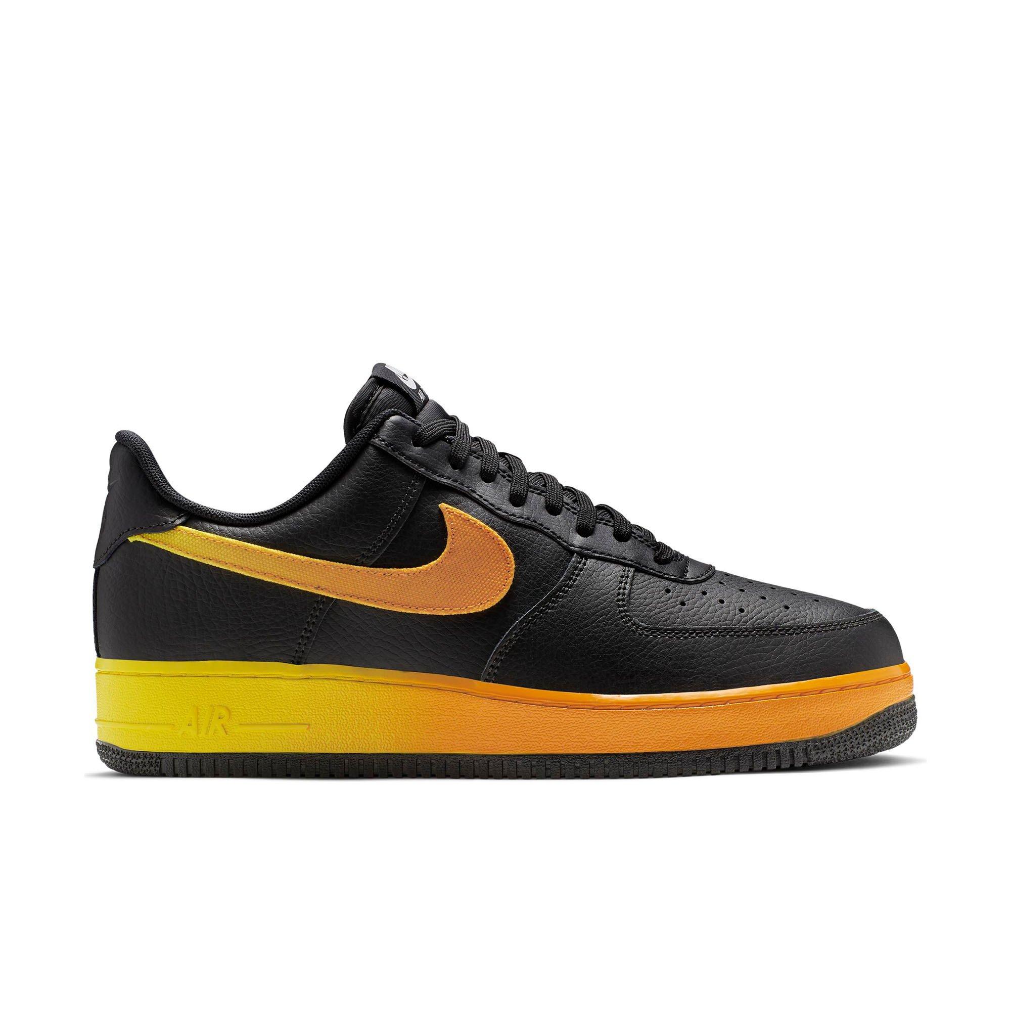 black and yellow high top air force ones
