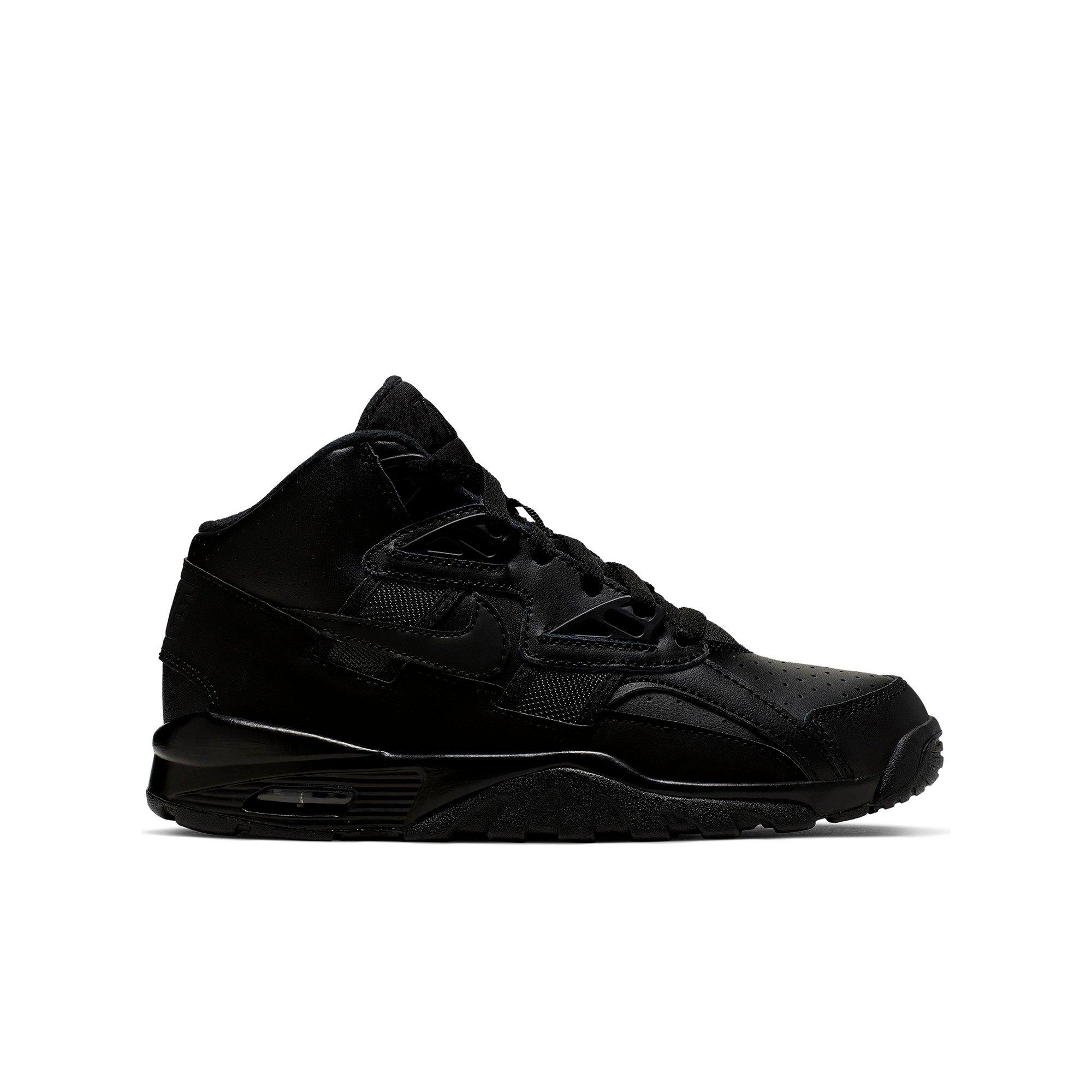 kids all black trainers