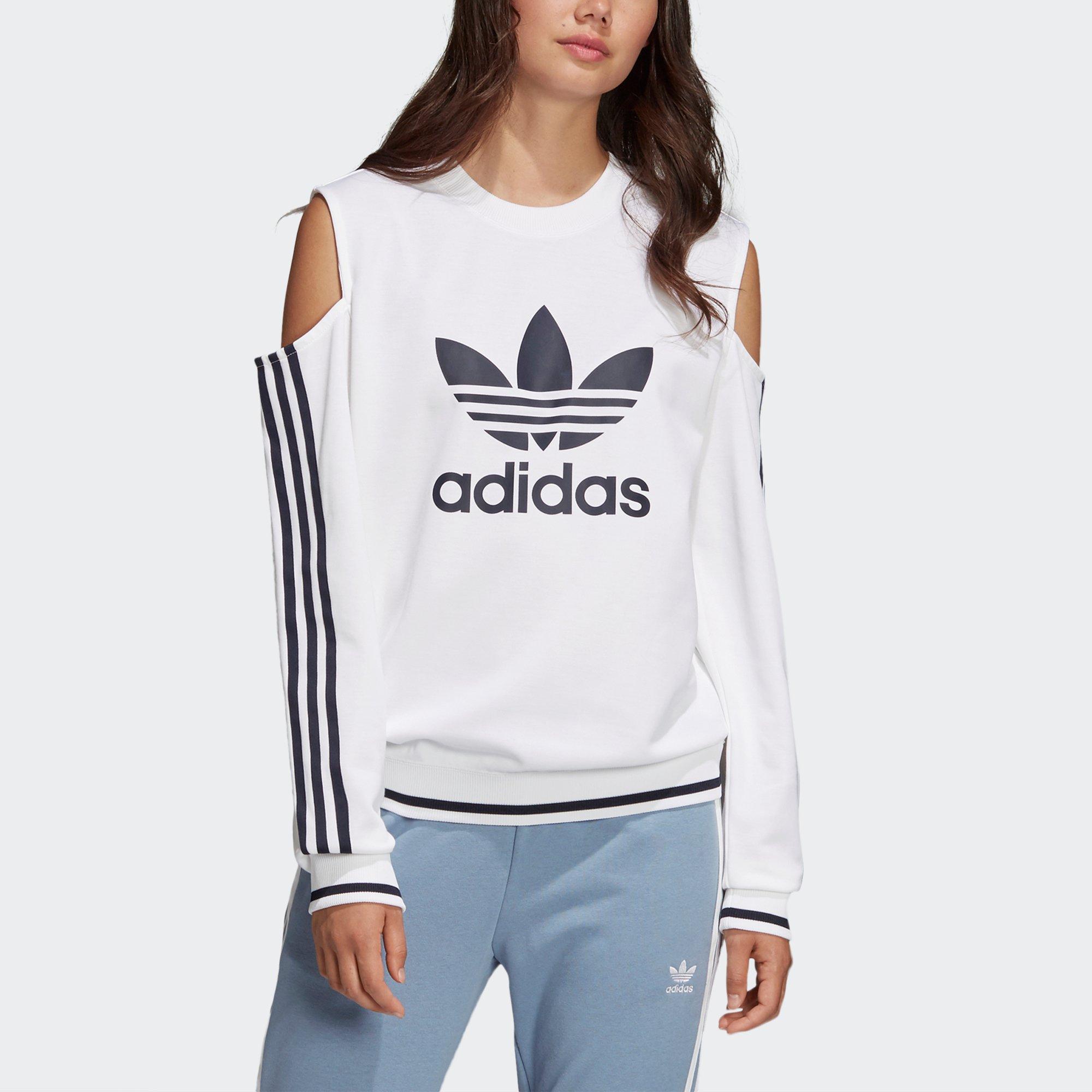 adidas cut out shoulder sweatshirt