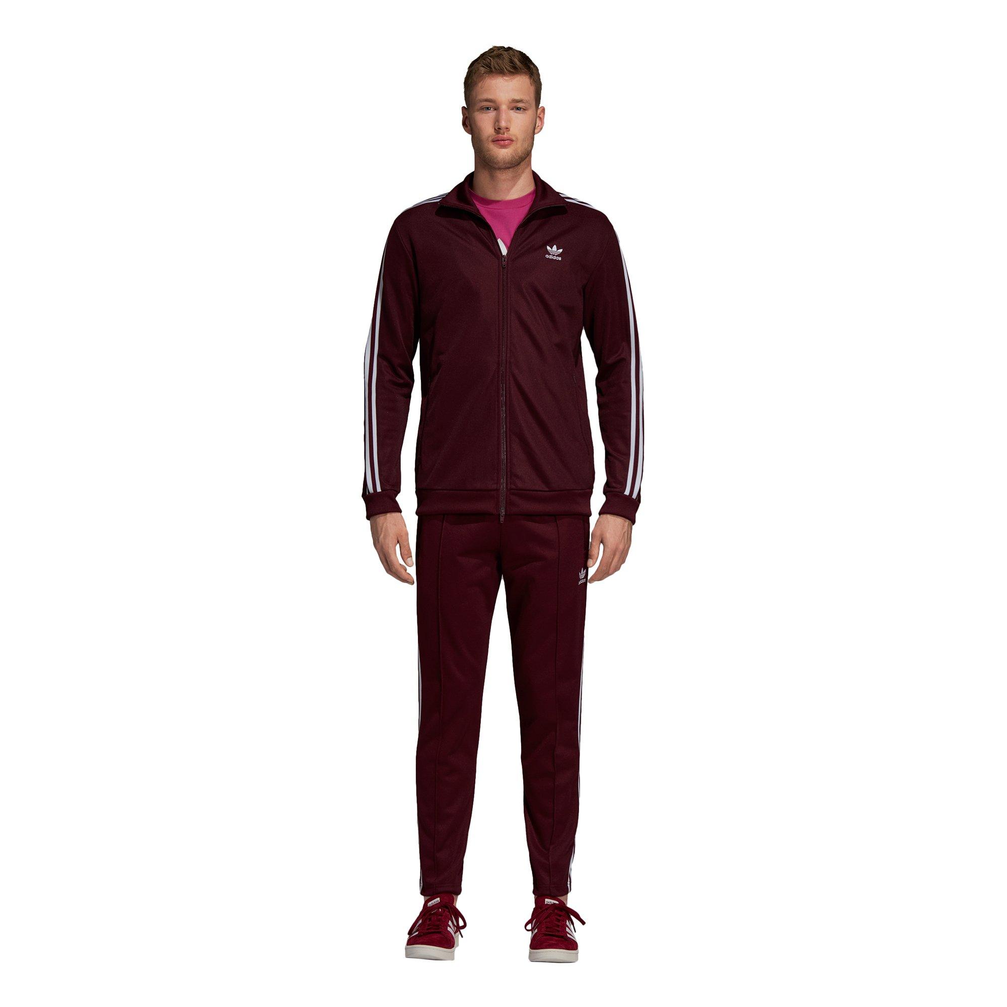 adidas beckenbauer track top maroon