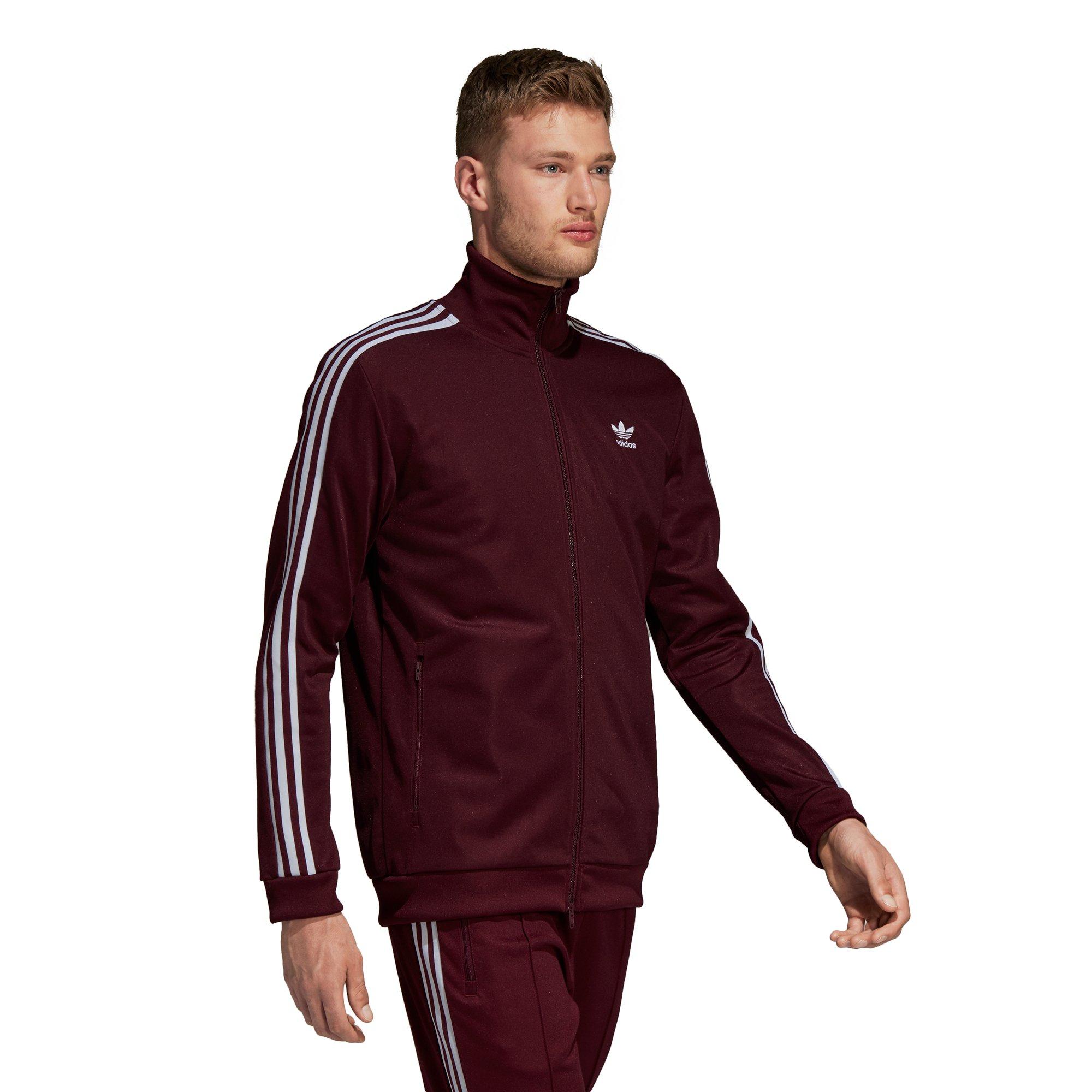 adidas beckenbauer jacket maroon