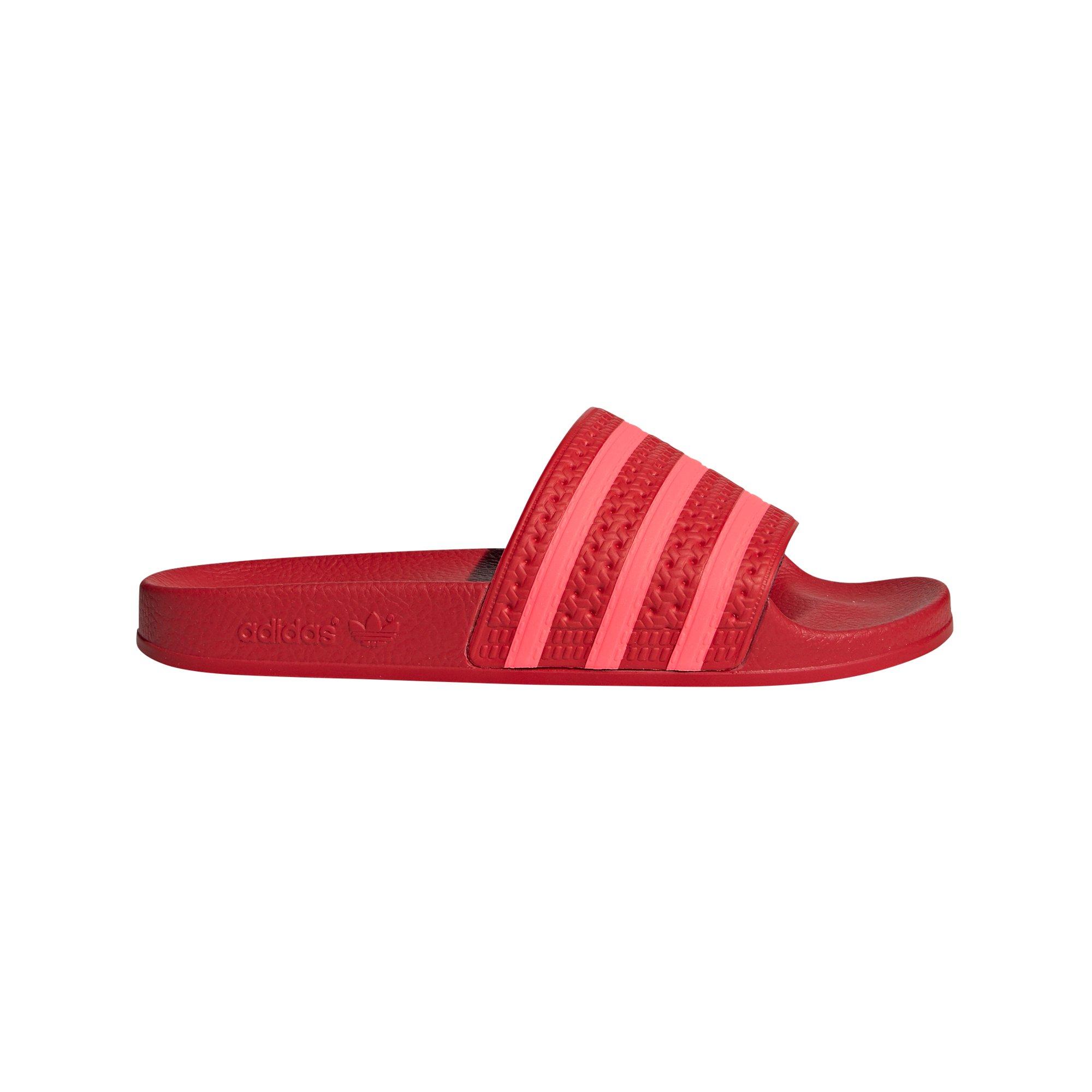 red and white adidas slides womens