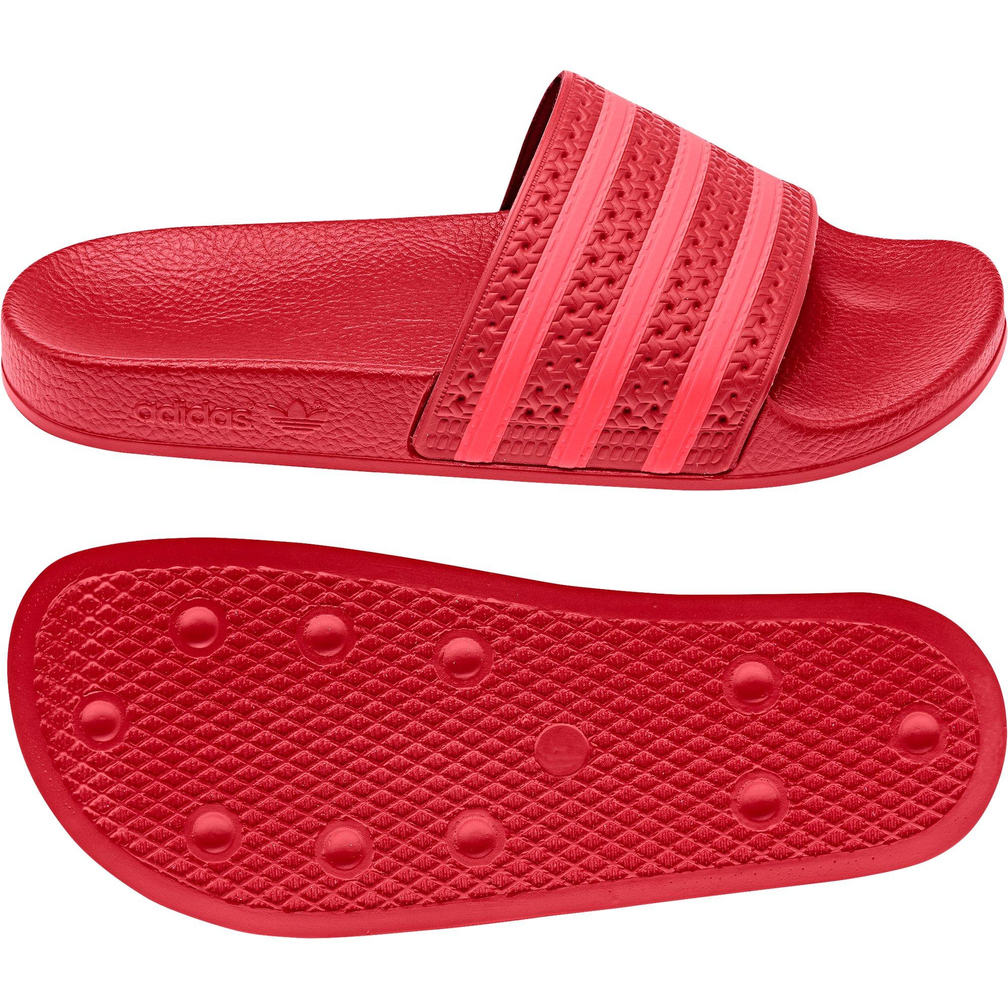 adidas adilette slides women's red
