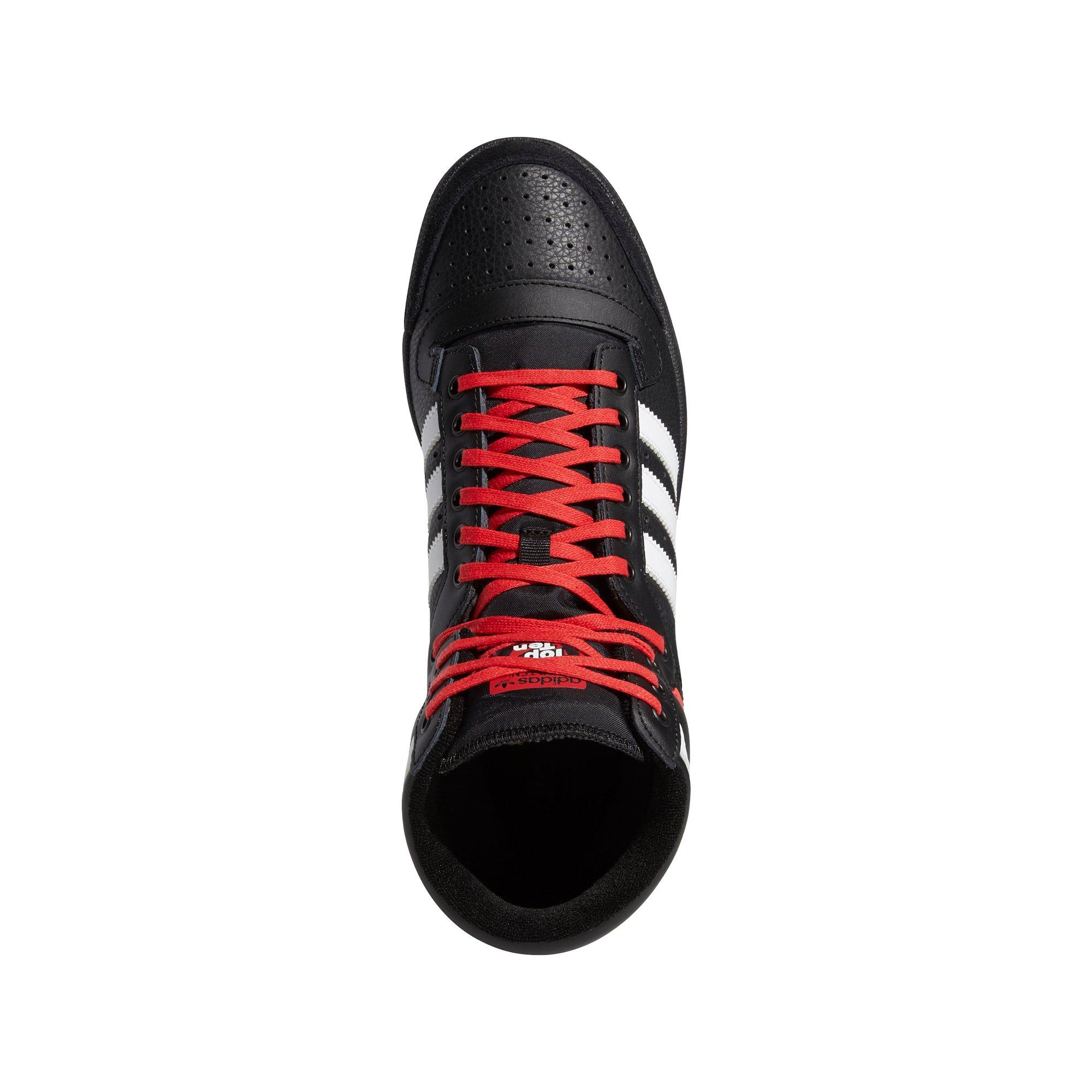 red and black adidas shoes high tops