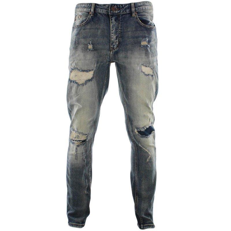 men's rip and repair skinny jeans