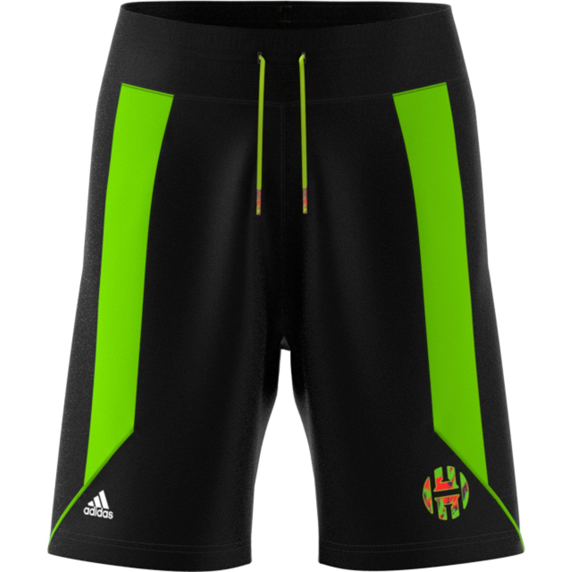 neon green adidas shorts