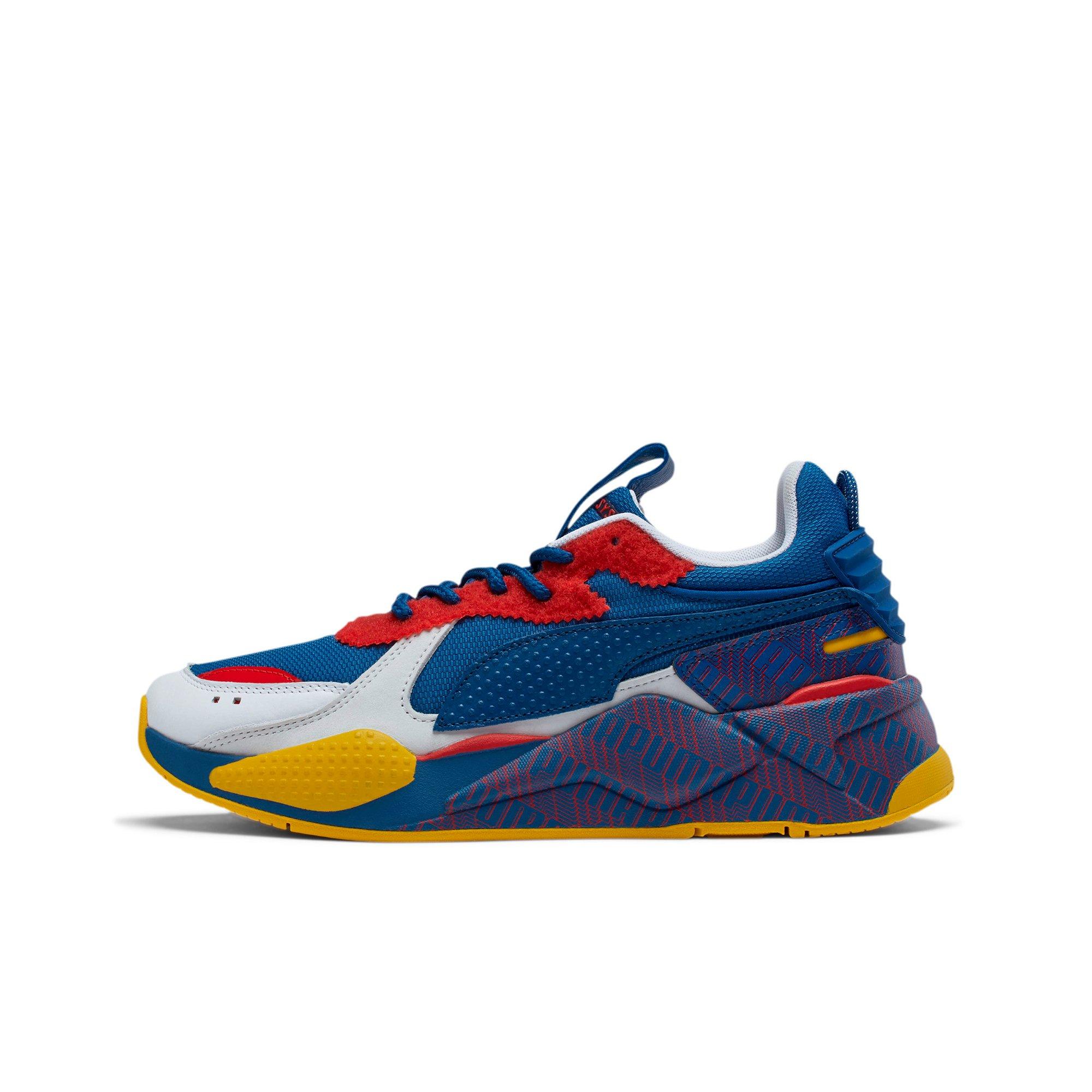 blue red and yellow pumas