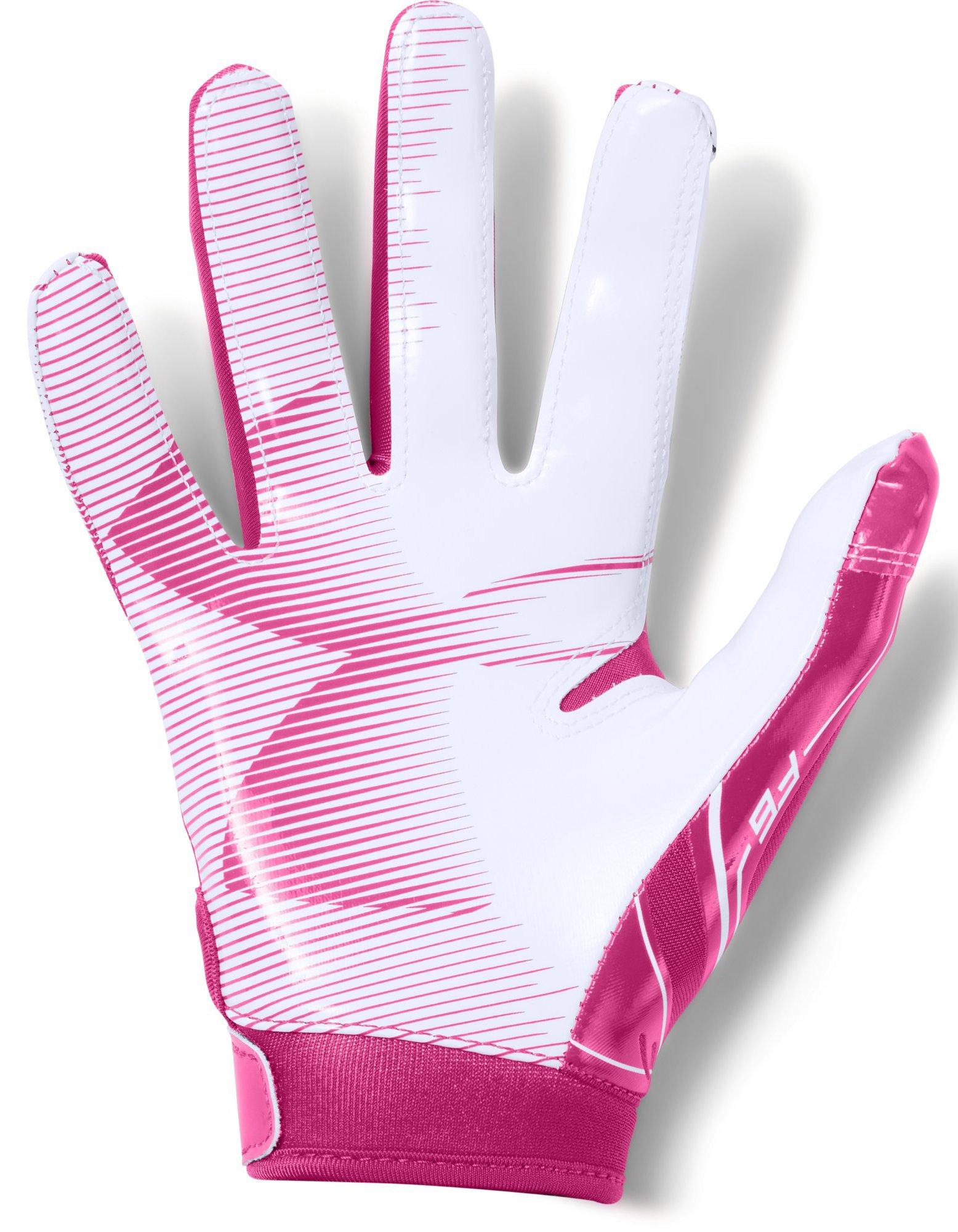 under armour pink receiver gloves