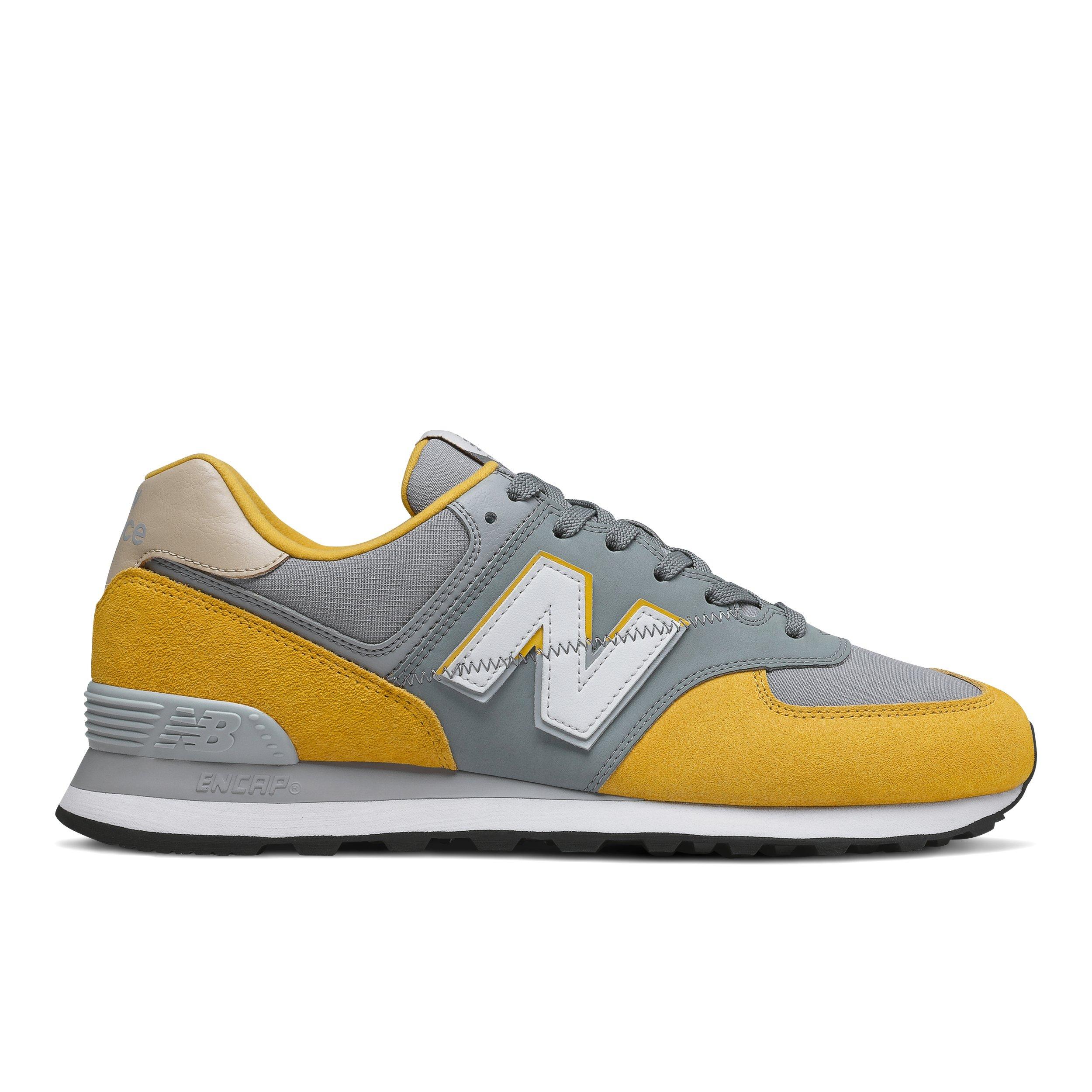 new balance 574 grey and yellow