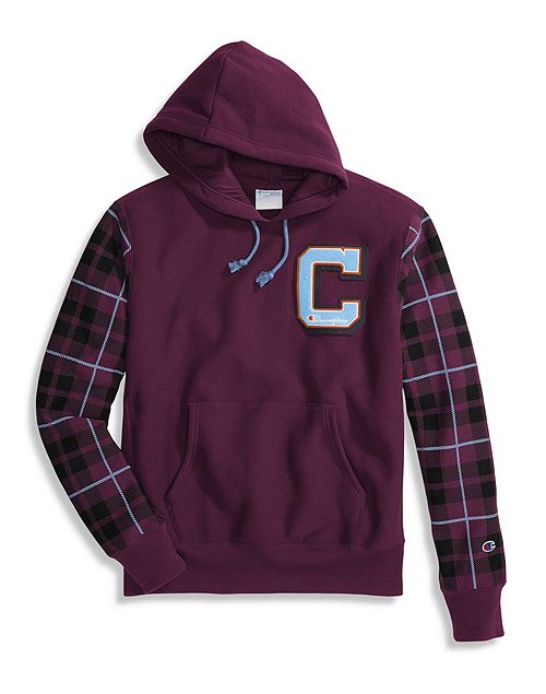 men's champion plaid hoodie