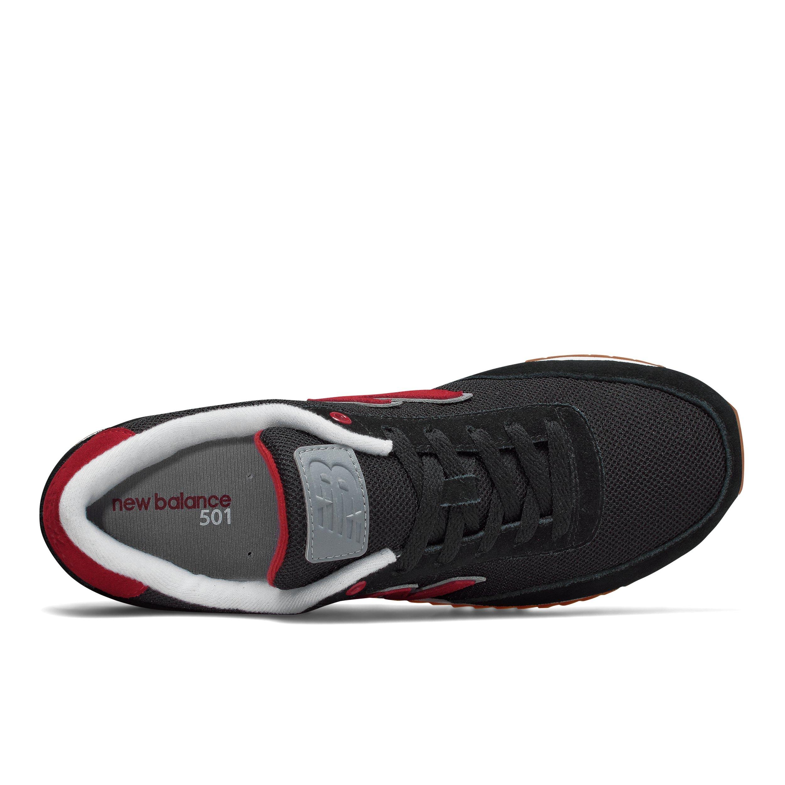 new balance 501 black and red