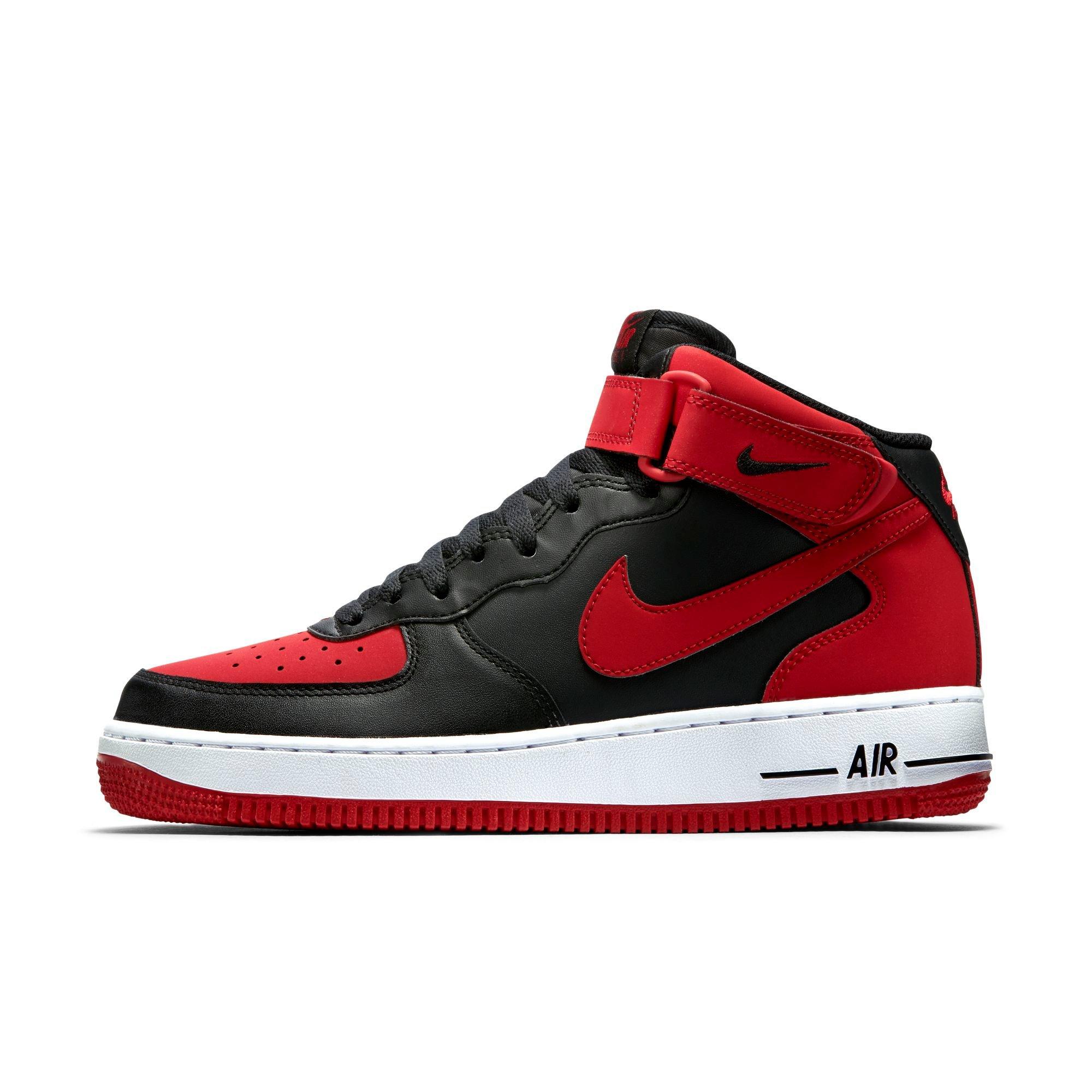 nike air force high tops red and black
