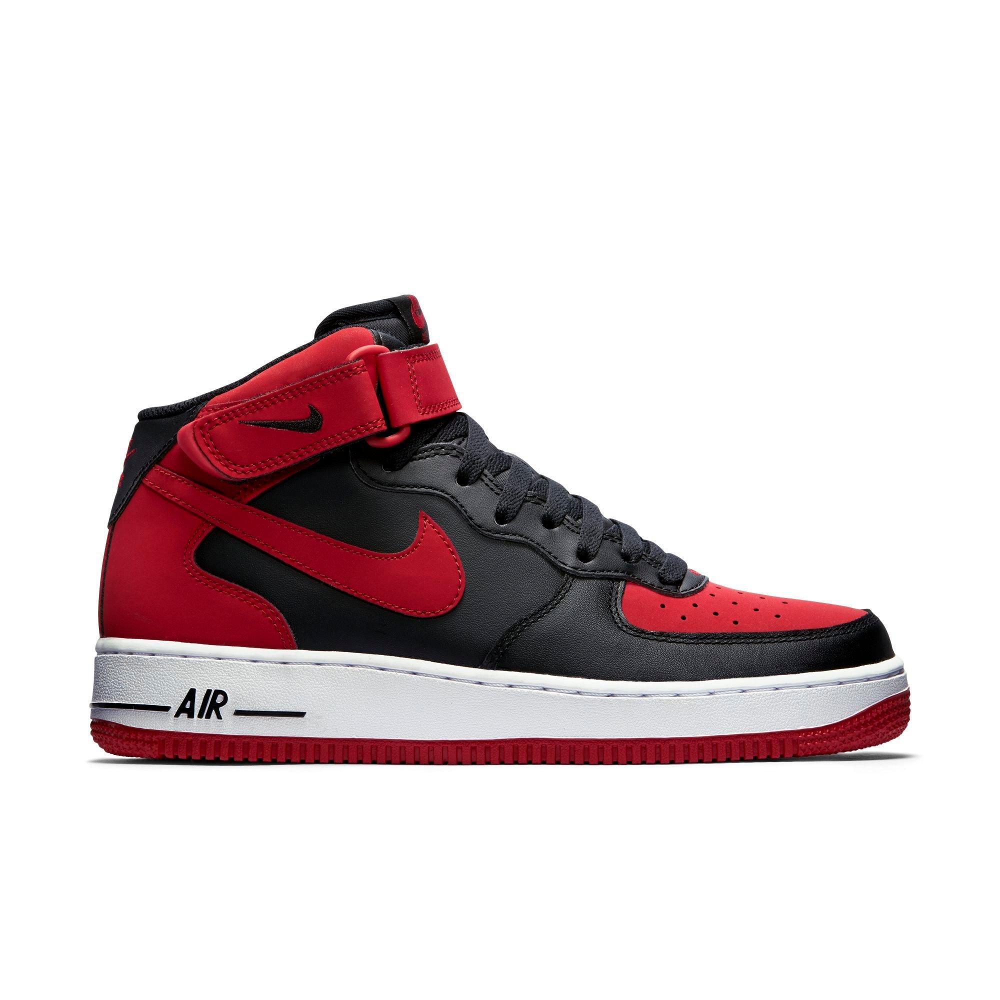 red and black high top air force ones