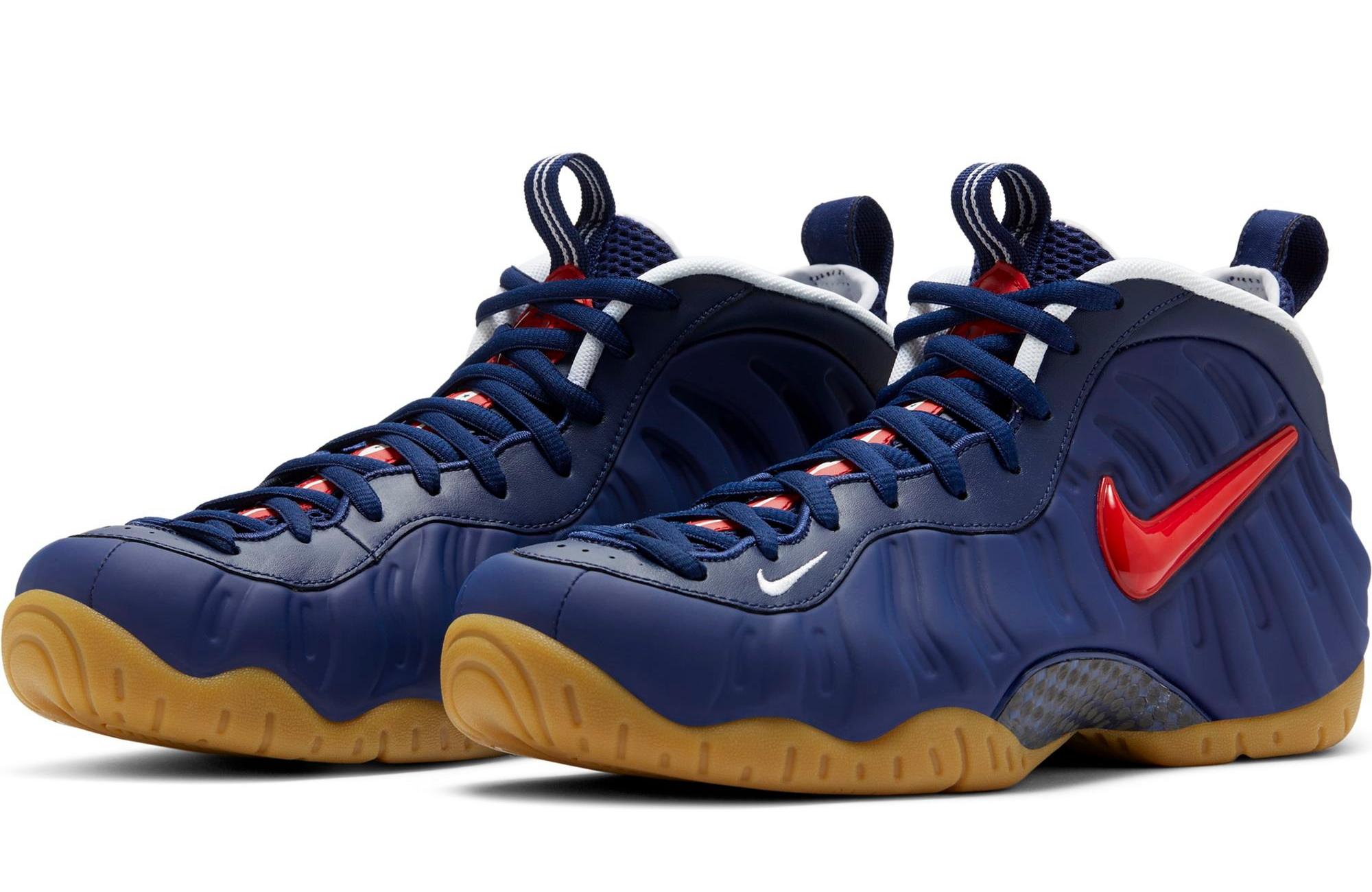 Sneakers Release Nike Air Foamposite and Little Posite Pro USA Blue Void University Red