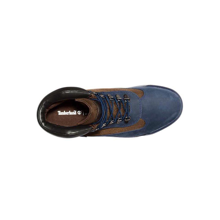 navy timberland field boots