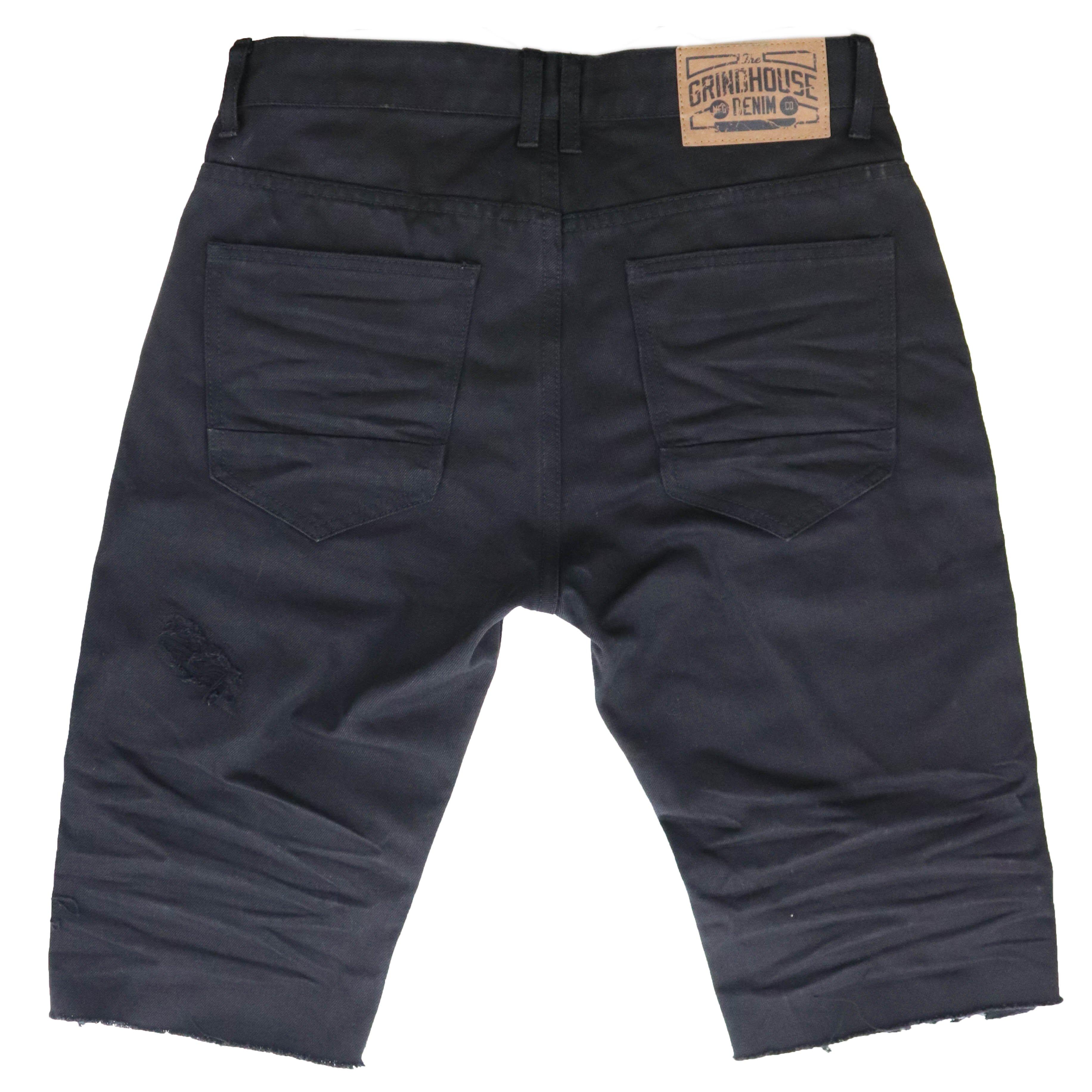 grindhouse ripped denim shorts