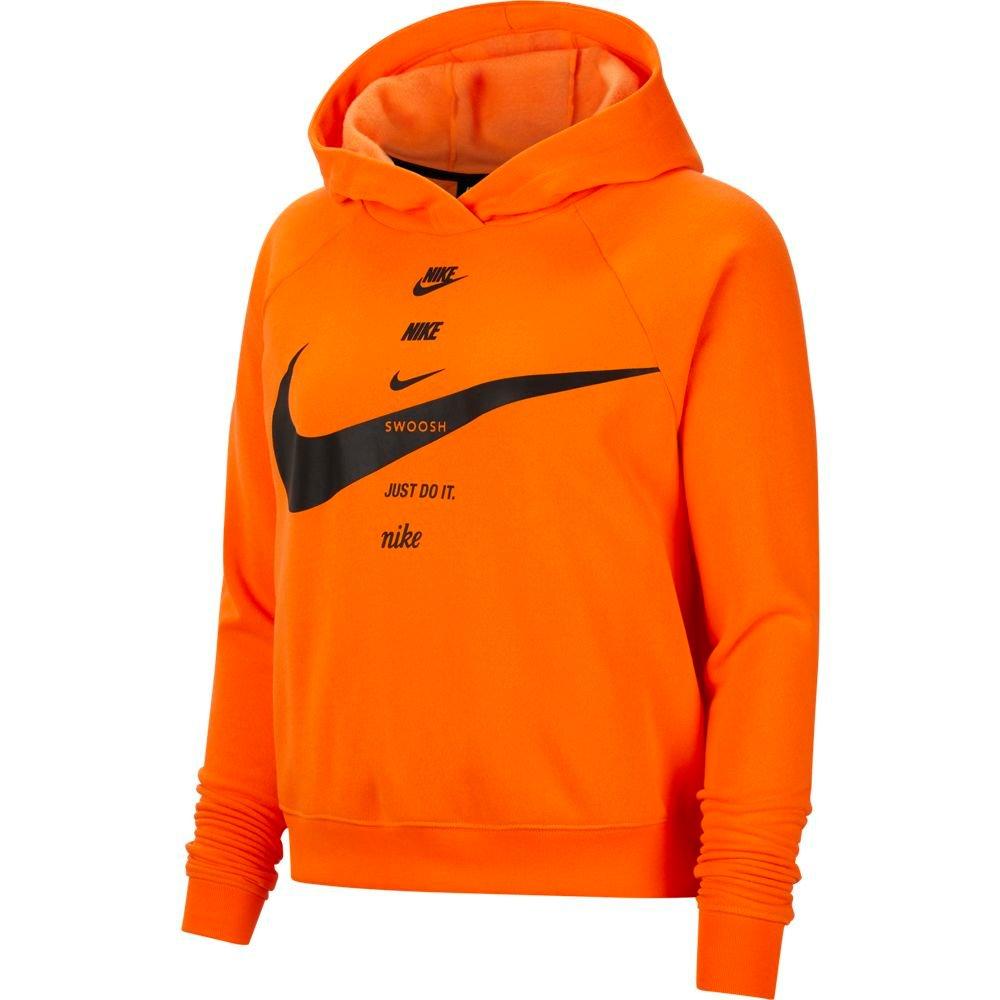orange nike hoodie womens
