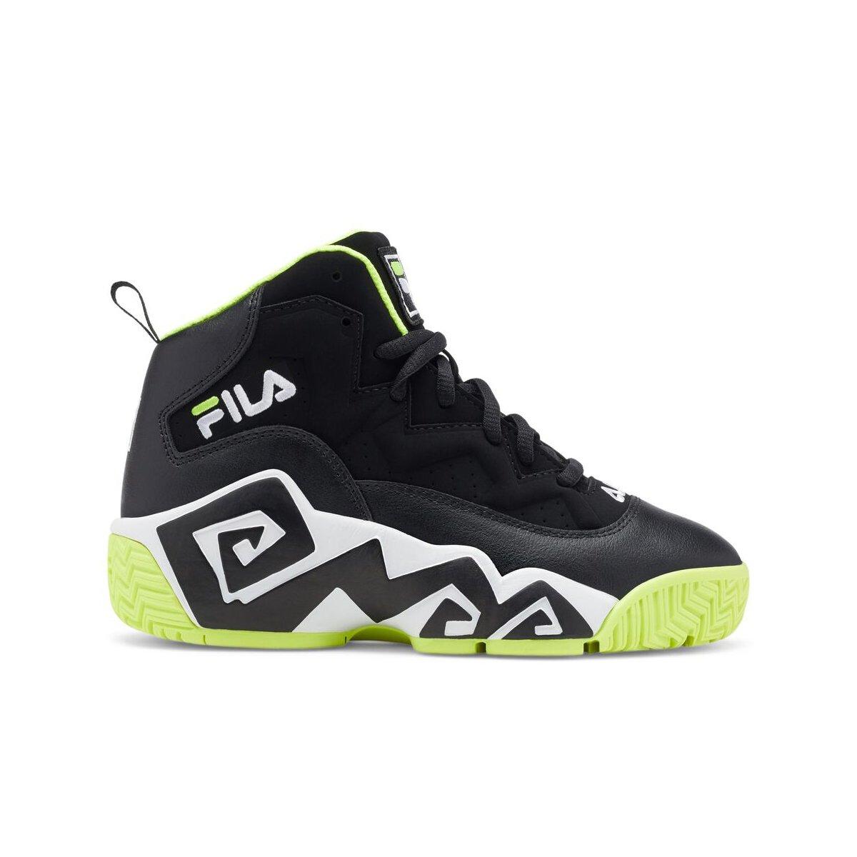 fila black and green shoes