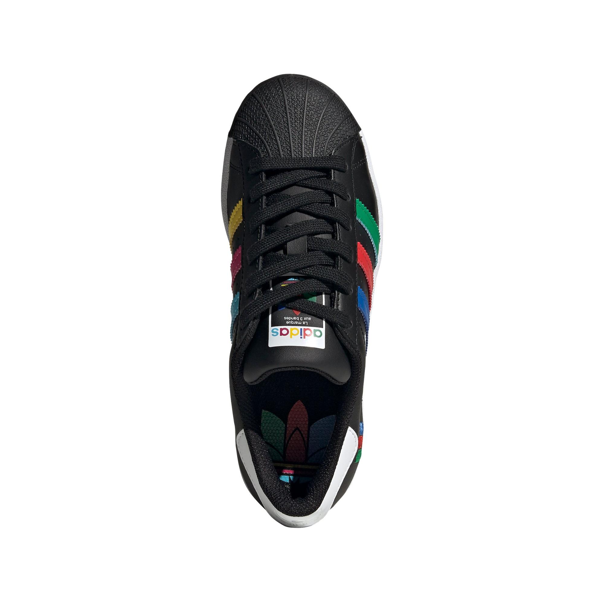 Adidas superstar slip on black and rainbow best sale