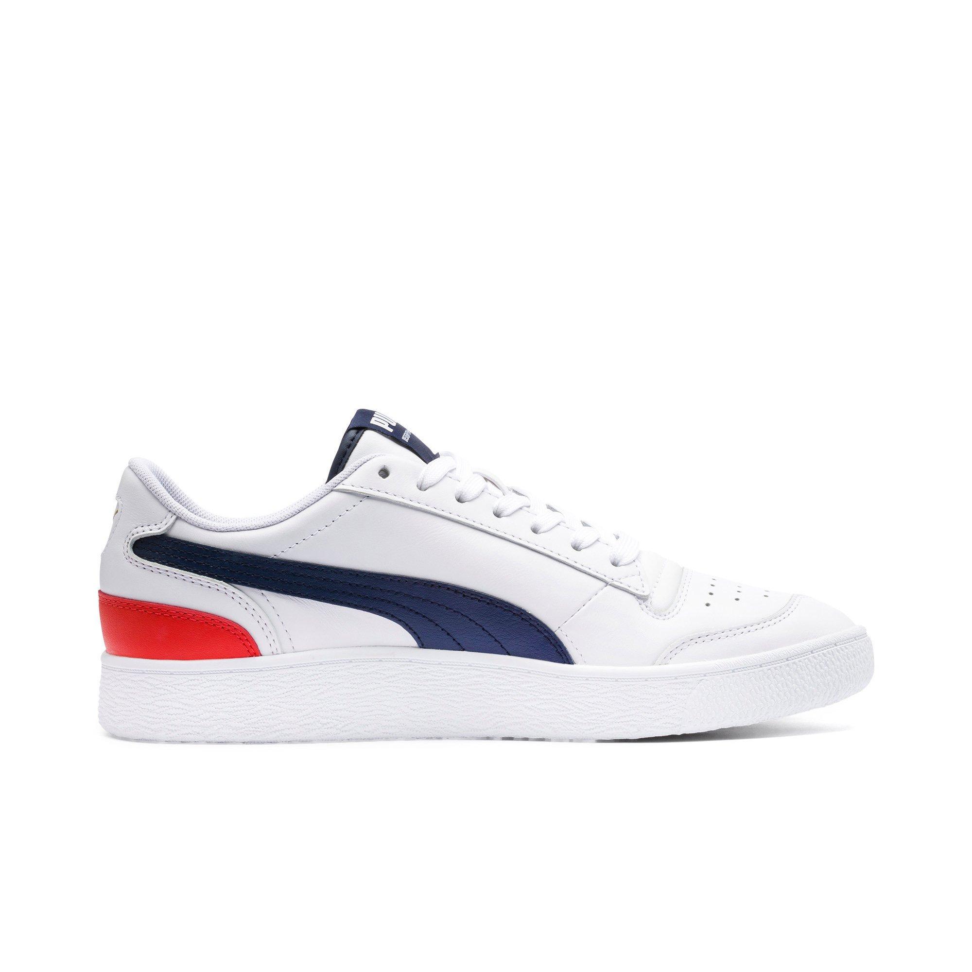 puma white blue red