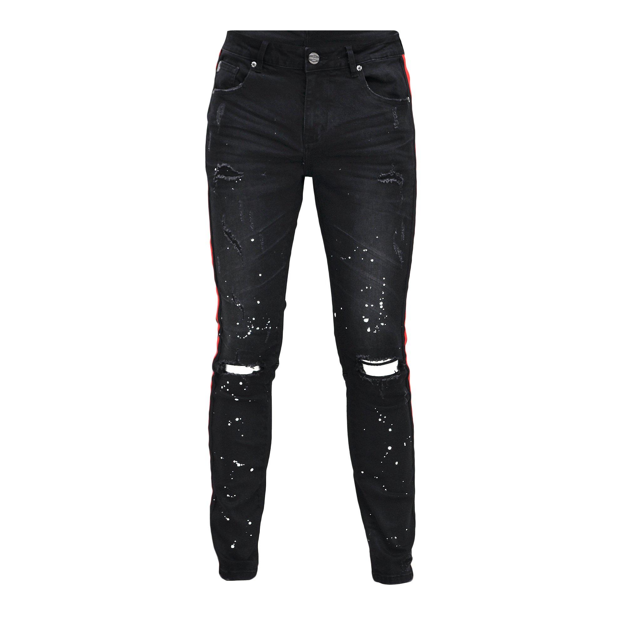 black tear jeans