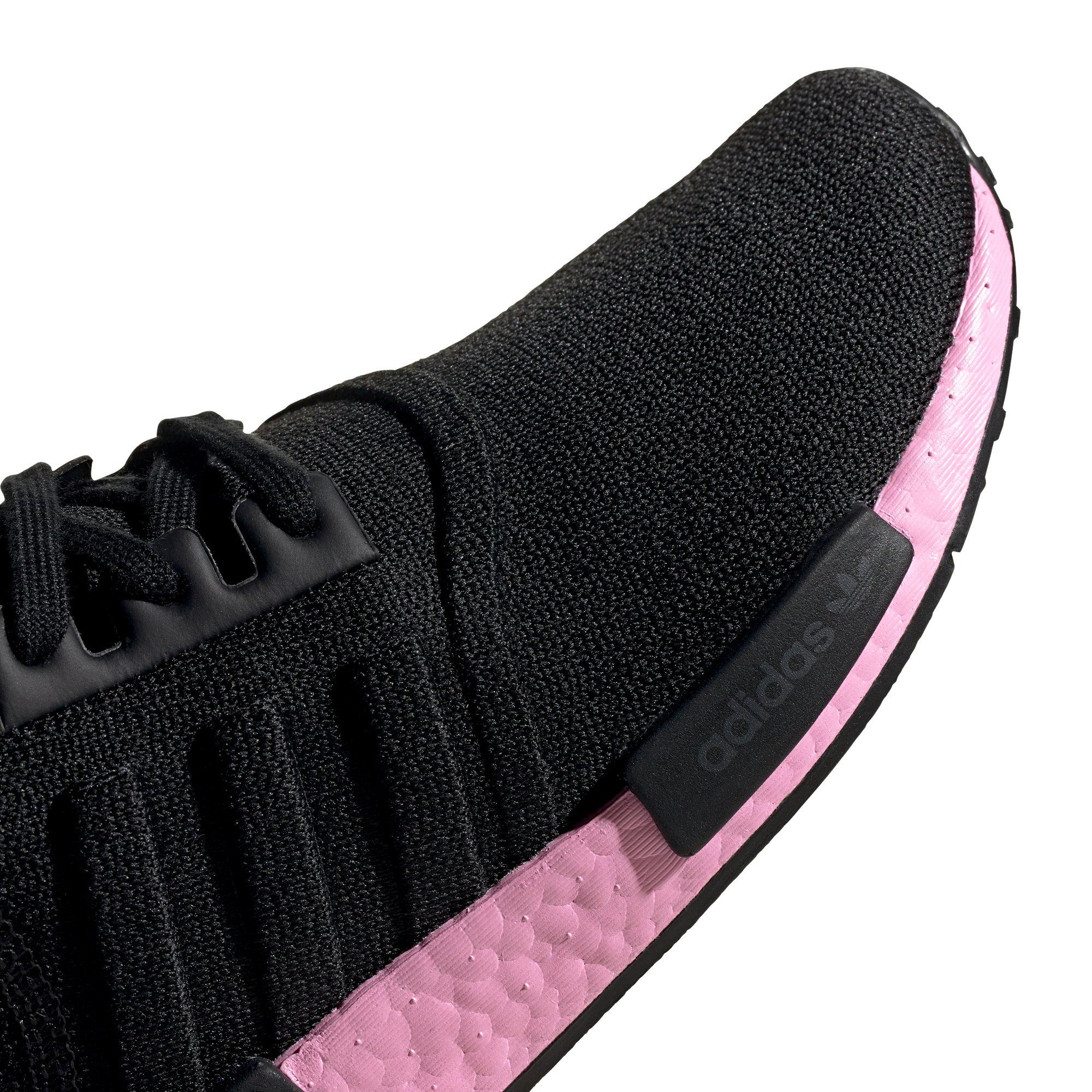 black and pink adidas trainers