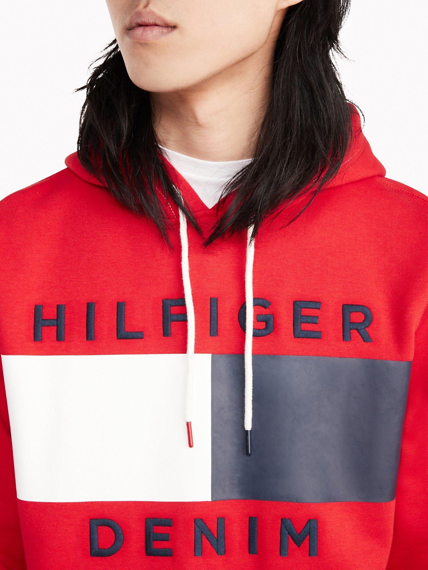 tommy hilfiger brooks logo print hoodie