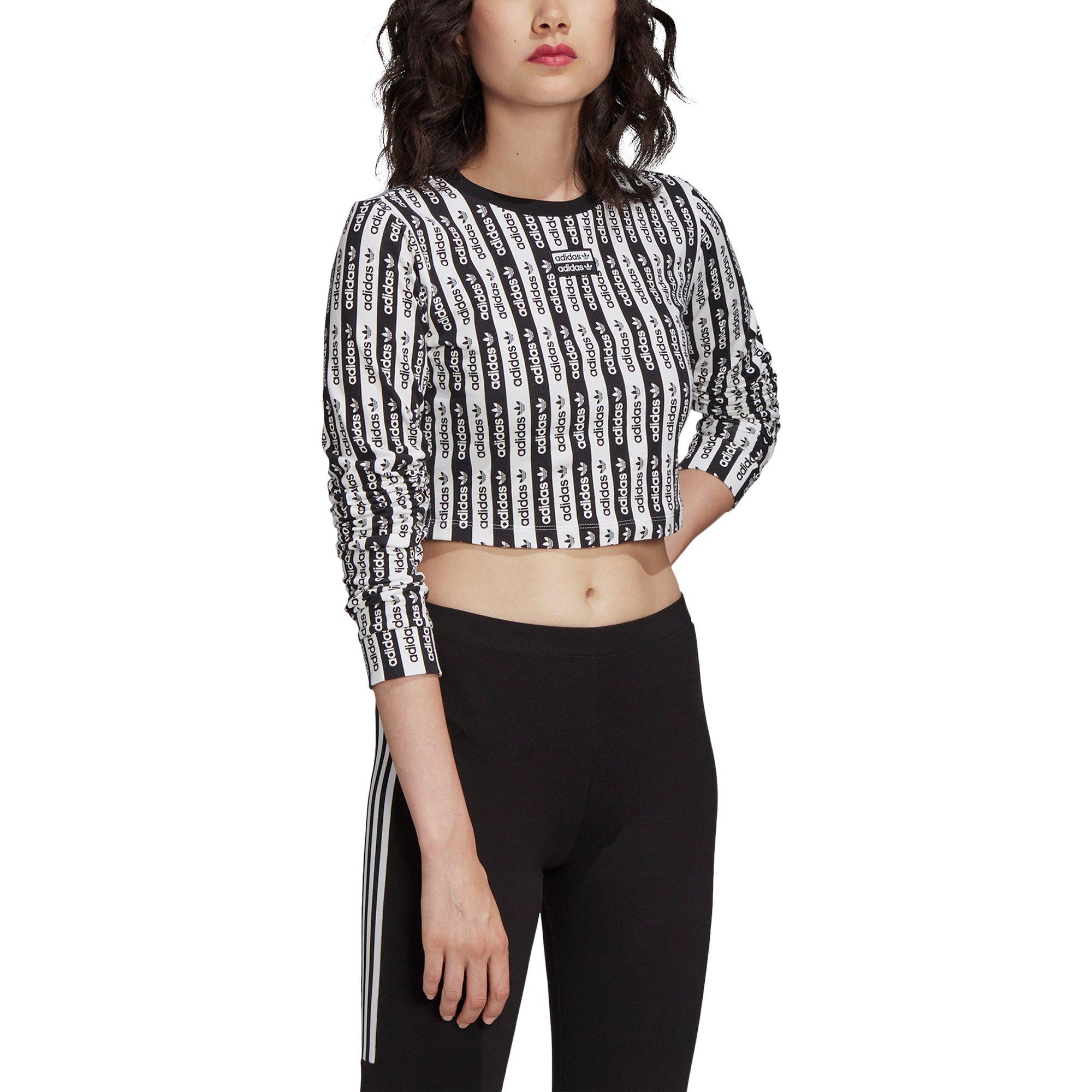 adidas women's long sleeve crop top