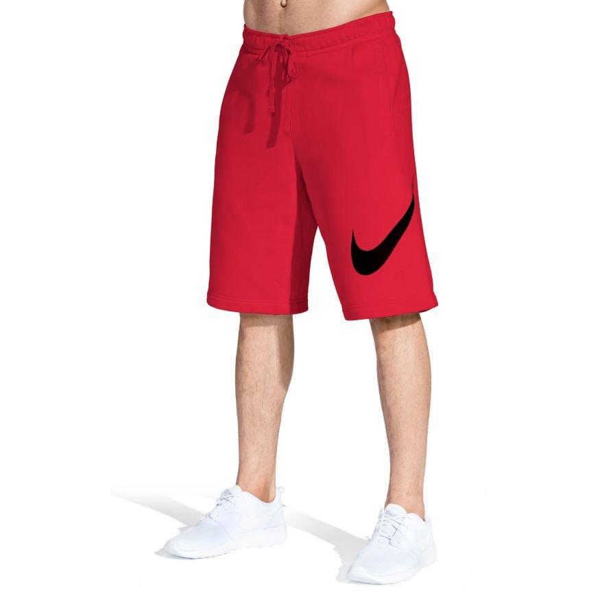 red nike fleece shorts mens