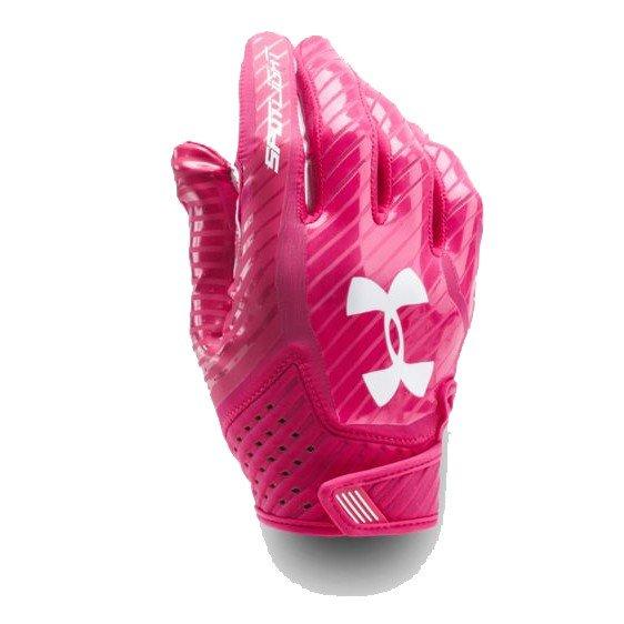 under armour pink receiver gloves