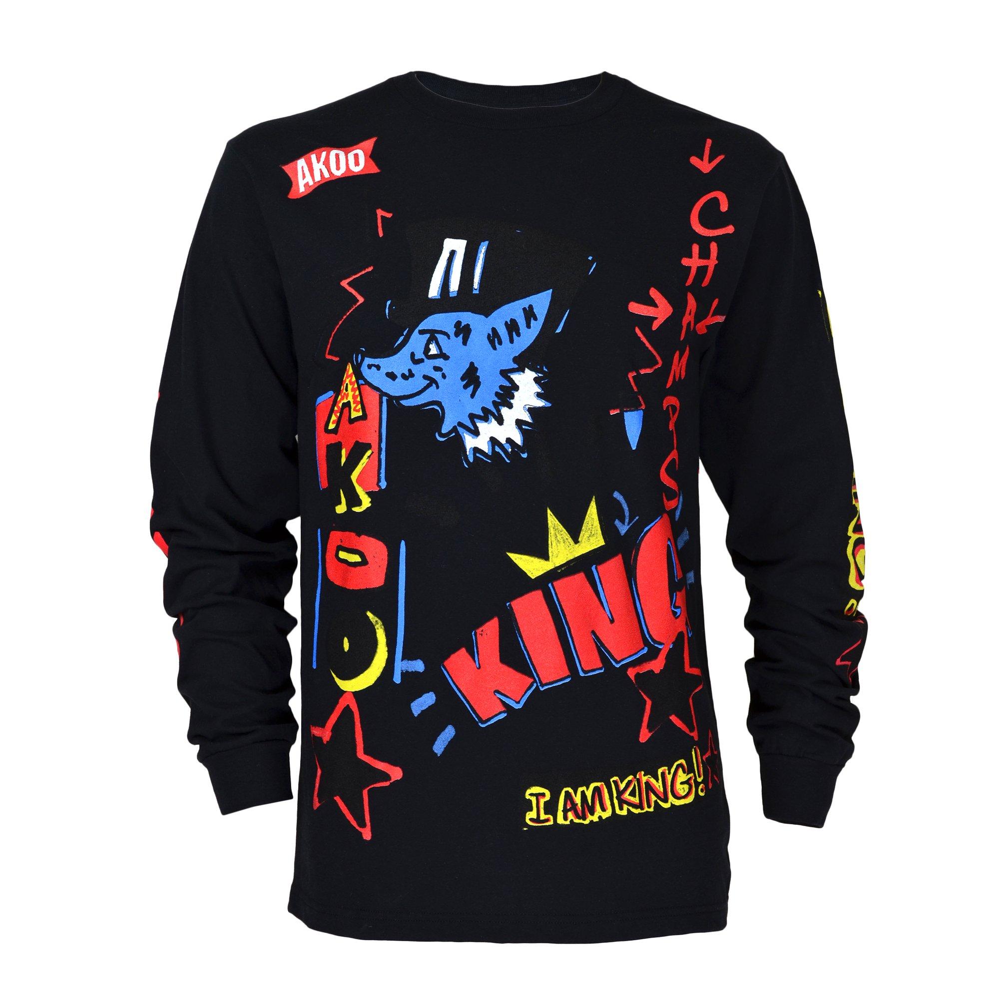 red and black akoo shirt