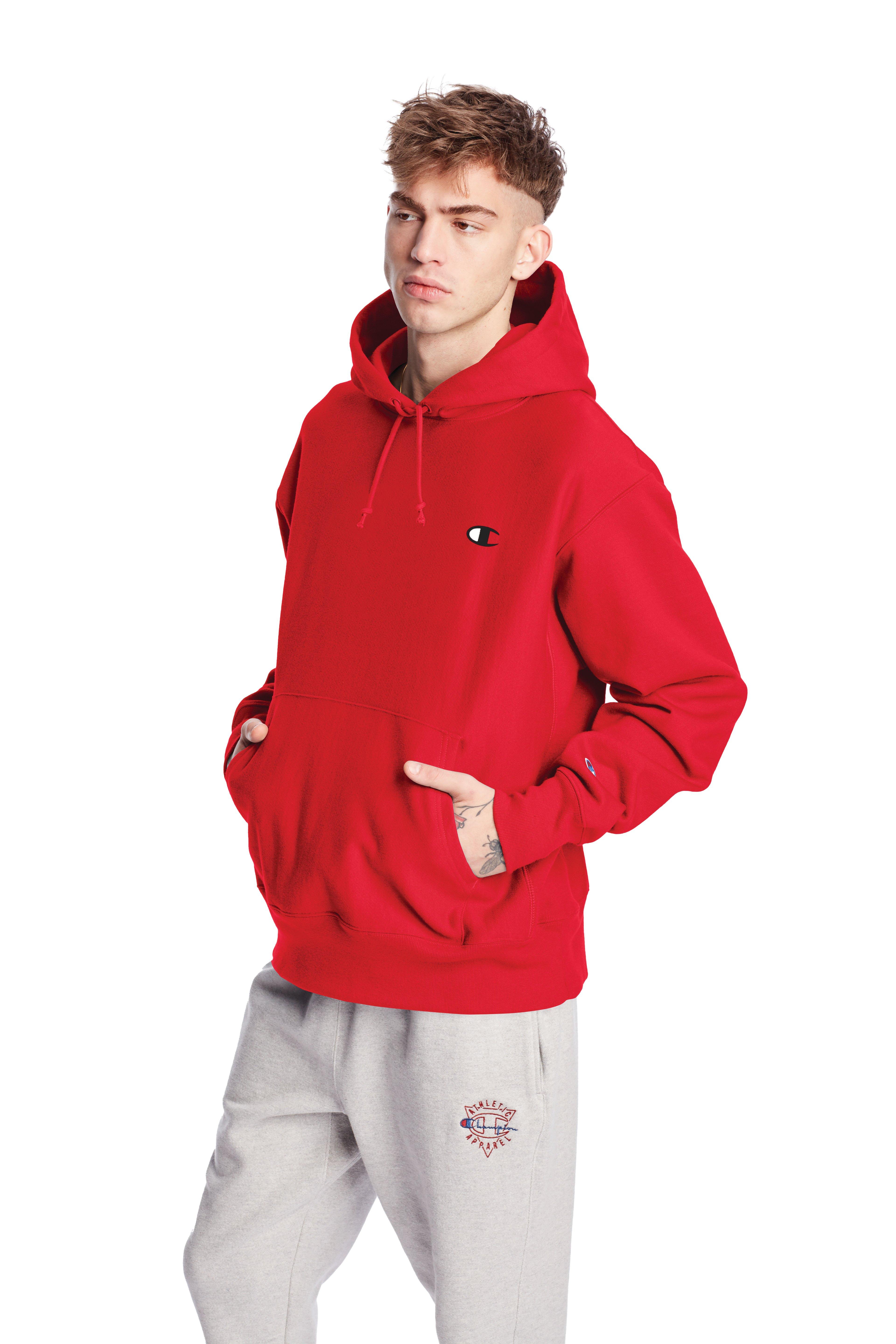 red champion hoodie mens small