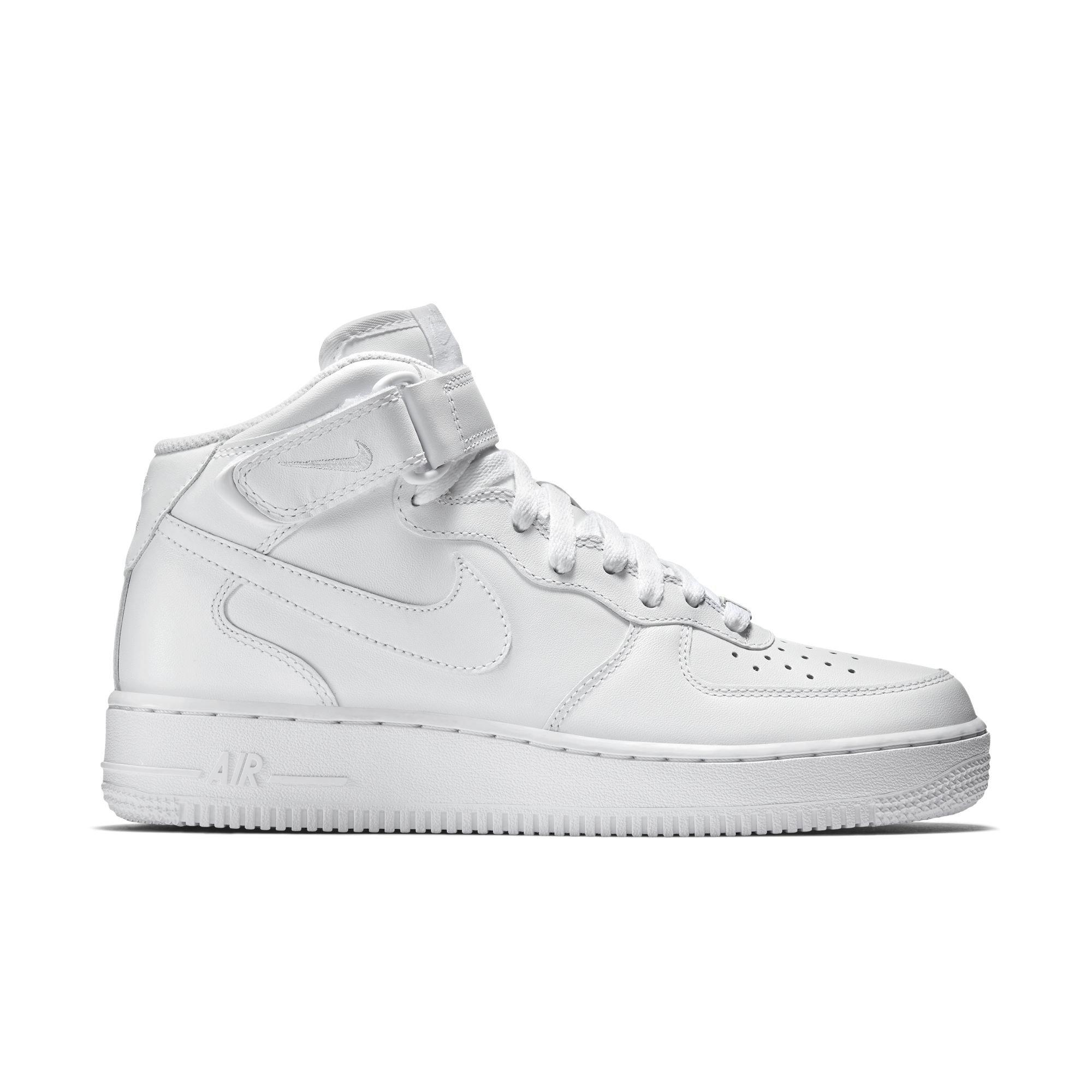 all white high top forces