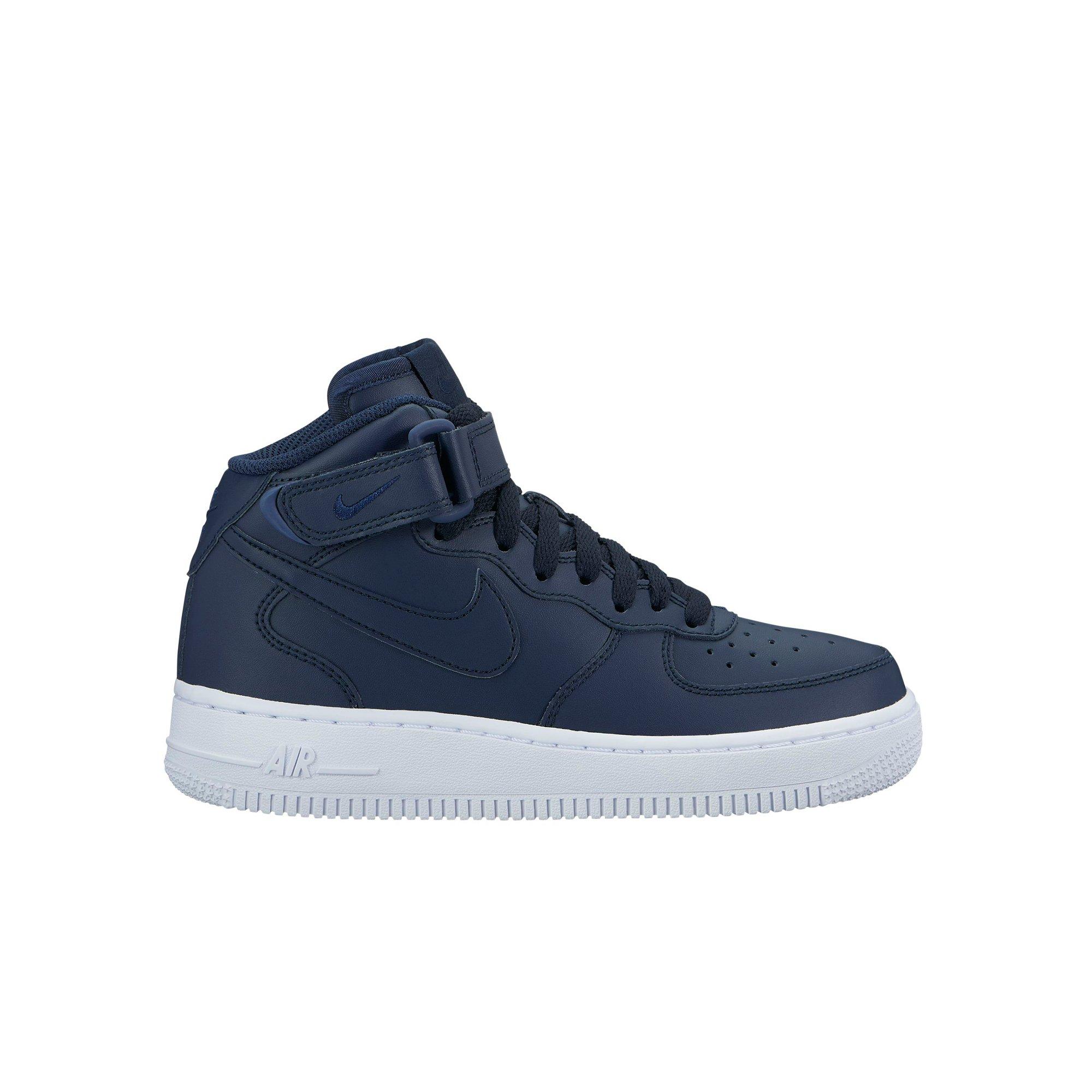 navy blue white air force ones