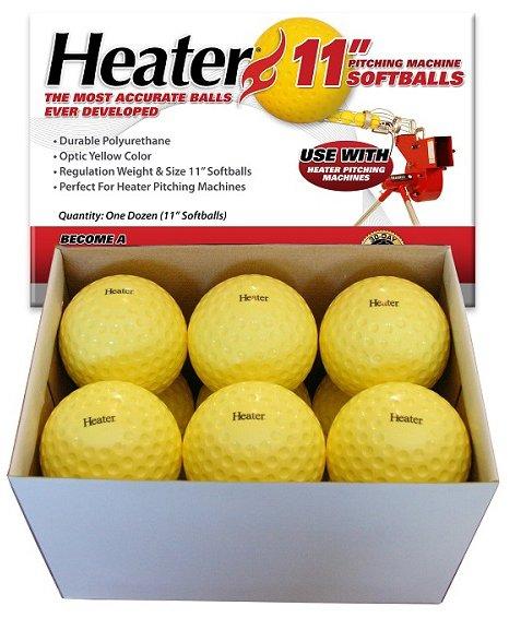 Trend Sports Heater 11 Yellow Dimpled Pitching Machine Softballs