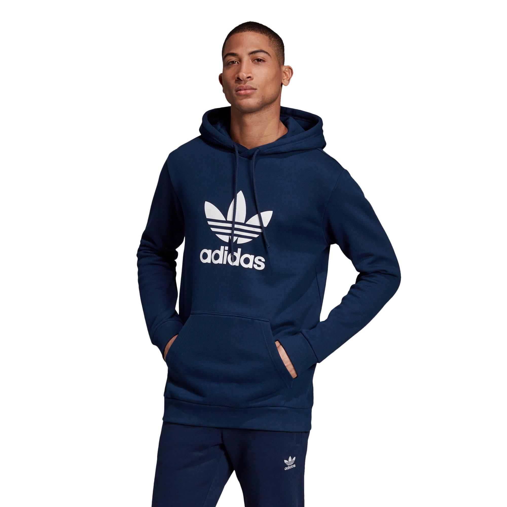 blue adidas trefoil hoodie