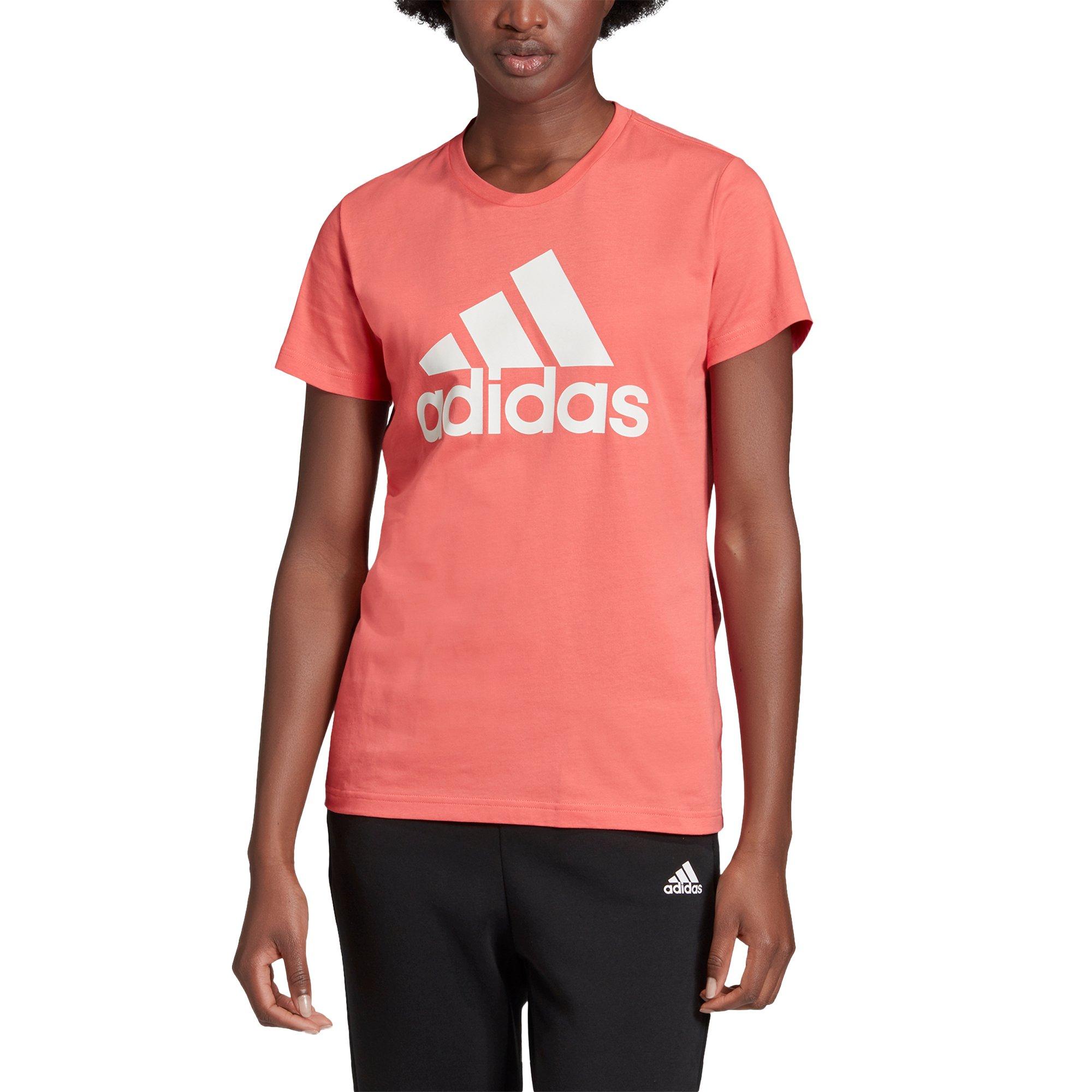 red and white adidas t shirt women's