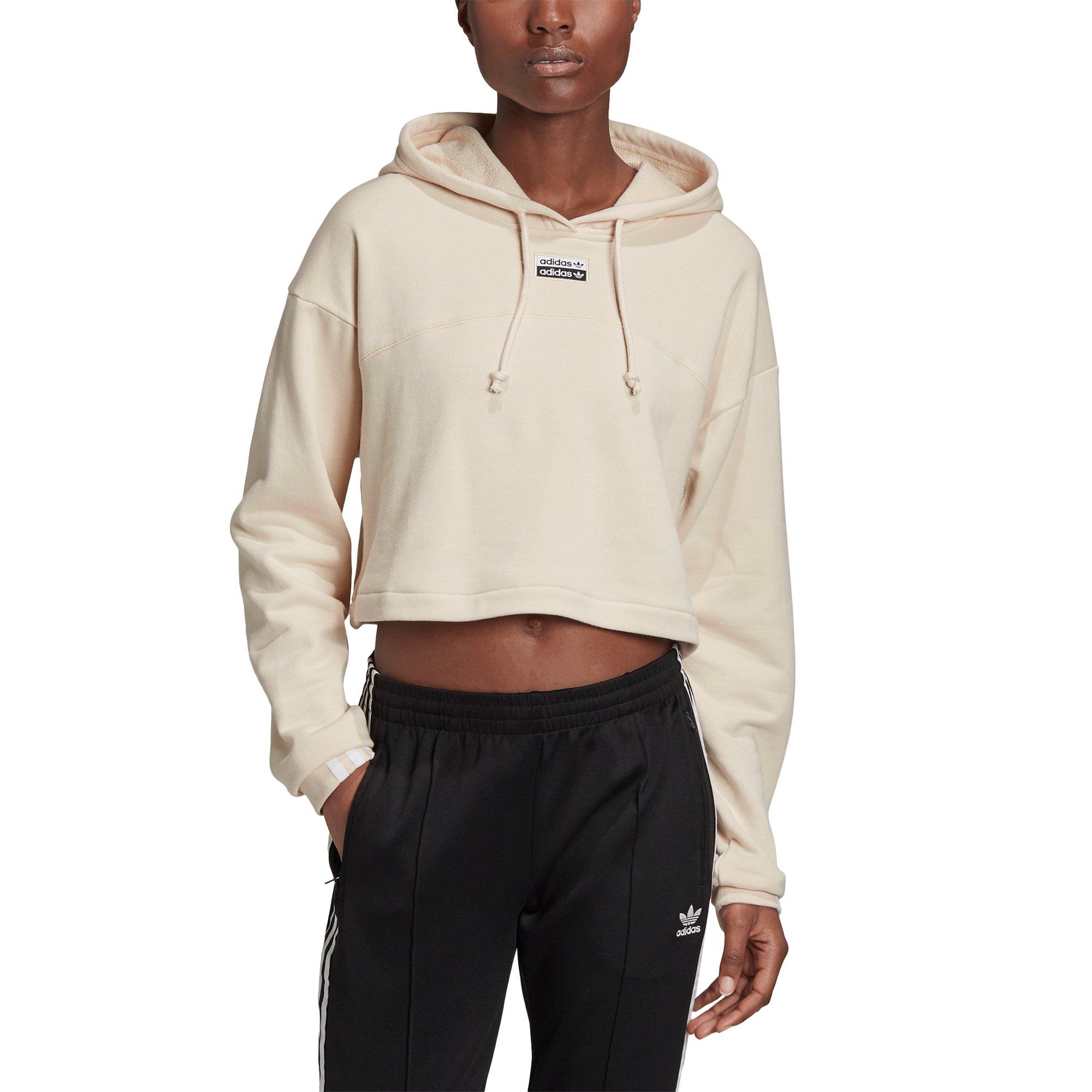 adidas cropped hoodie beige