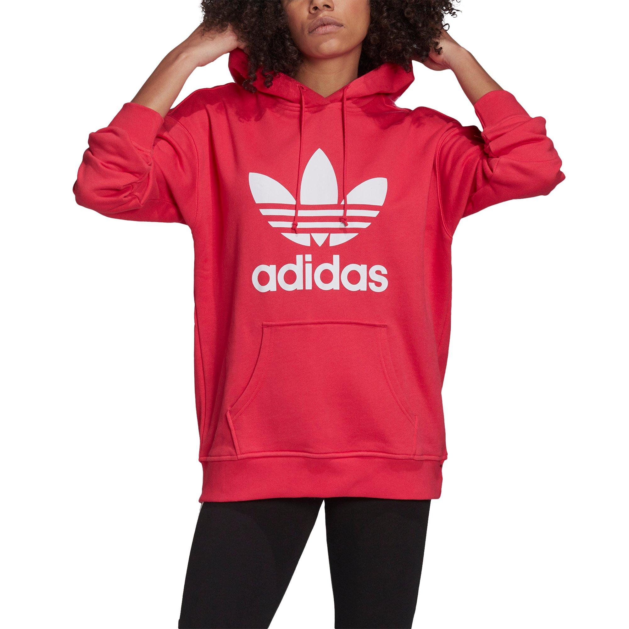 adidas white and pink hoodie