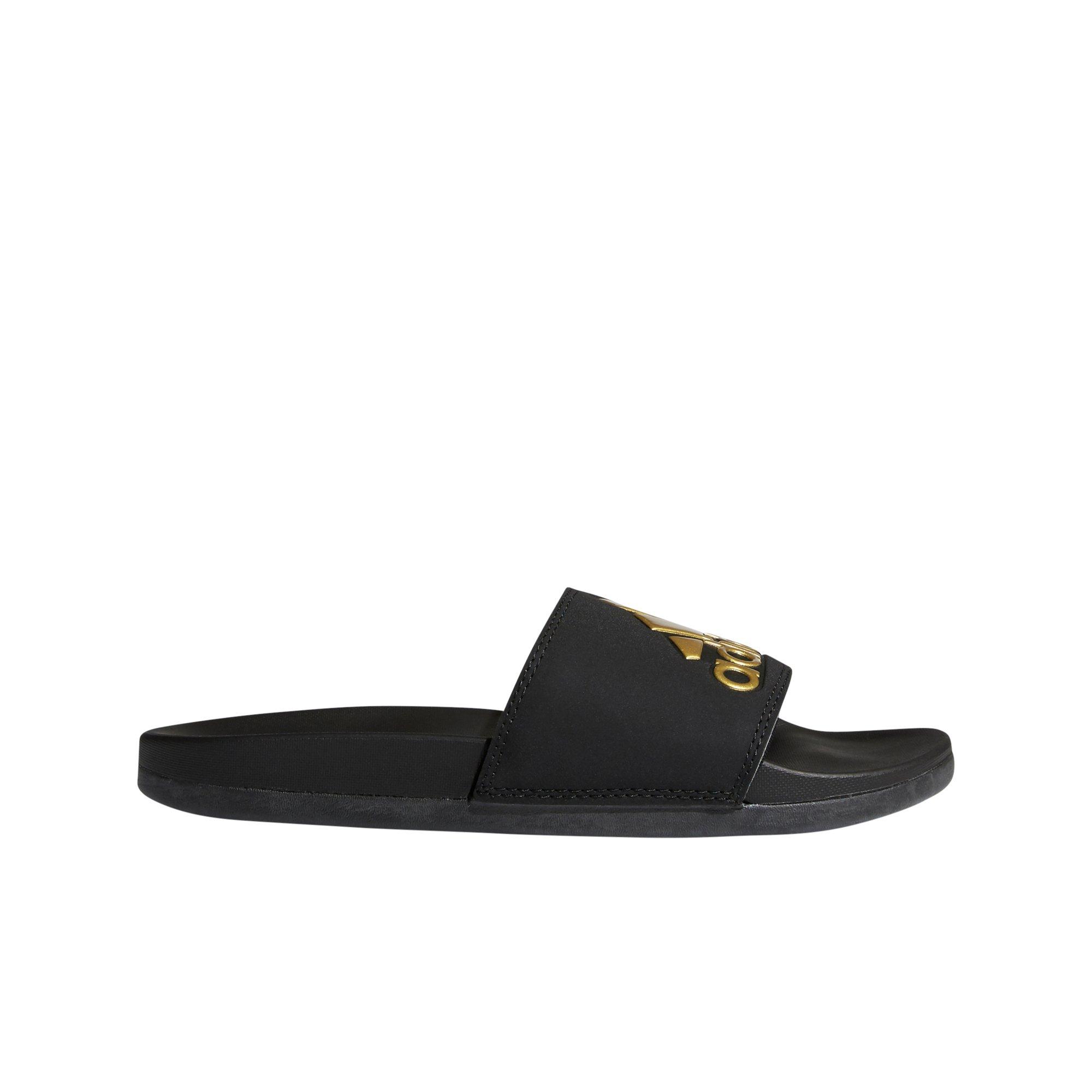 adidas slides black and gold