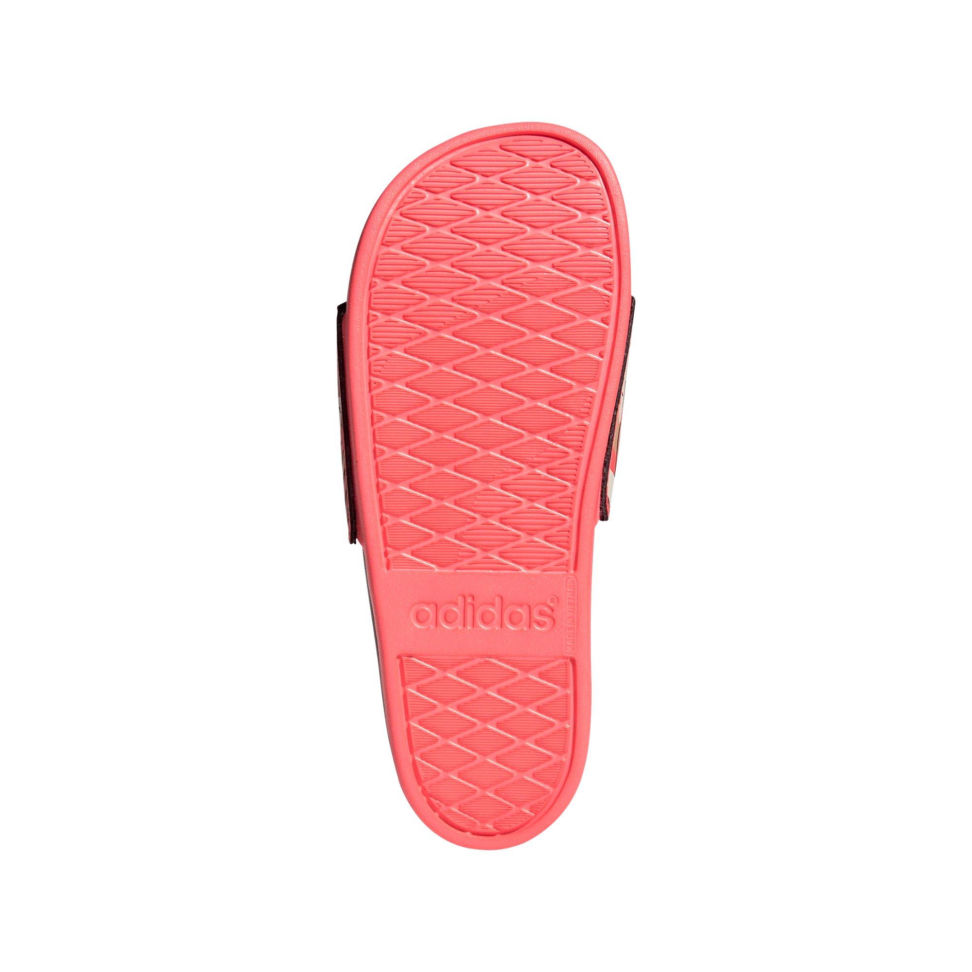 pink and black adidas slides