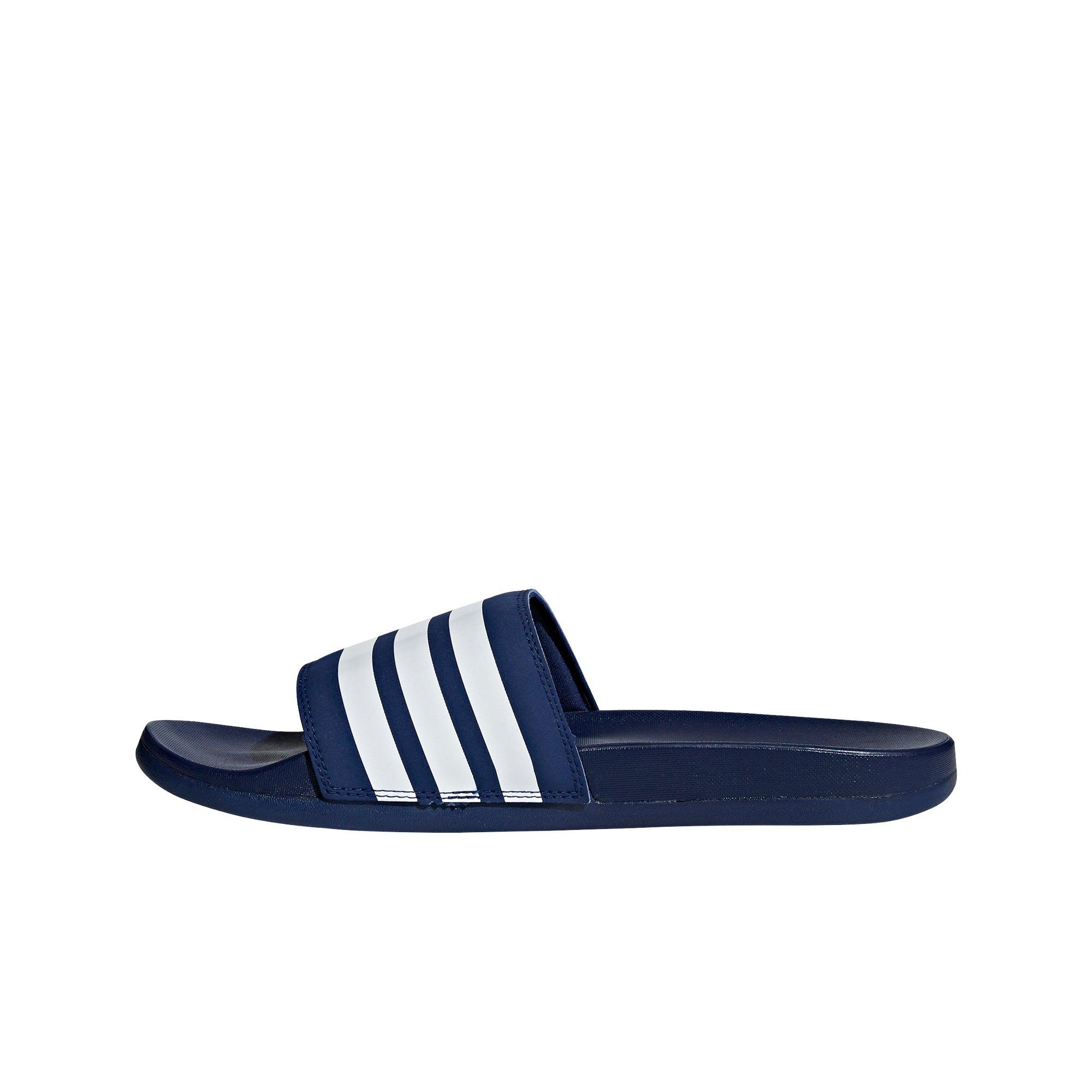 adidas flip flops blue and white