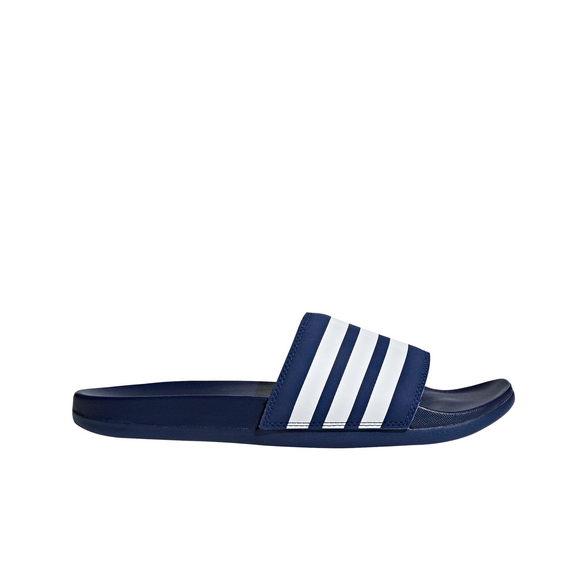 dark blue adidas slides