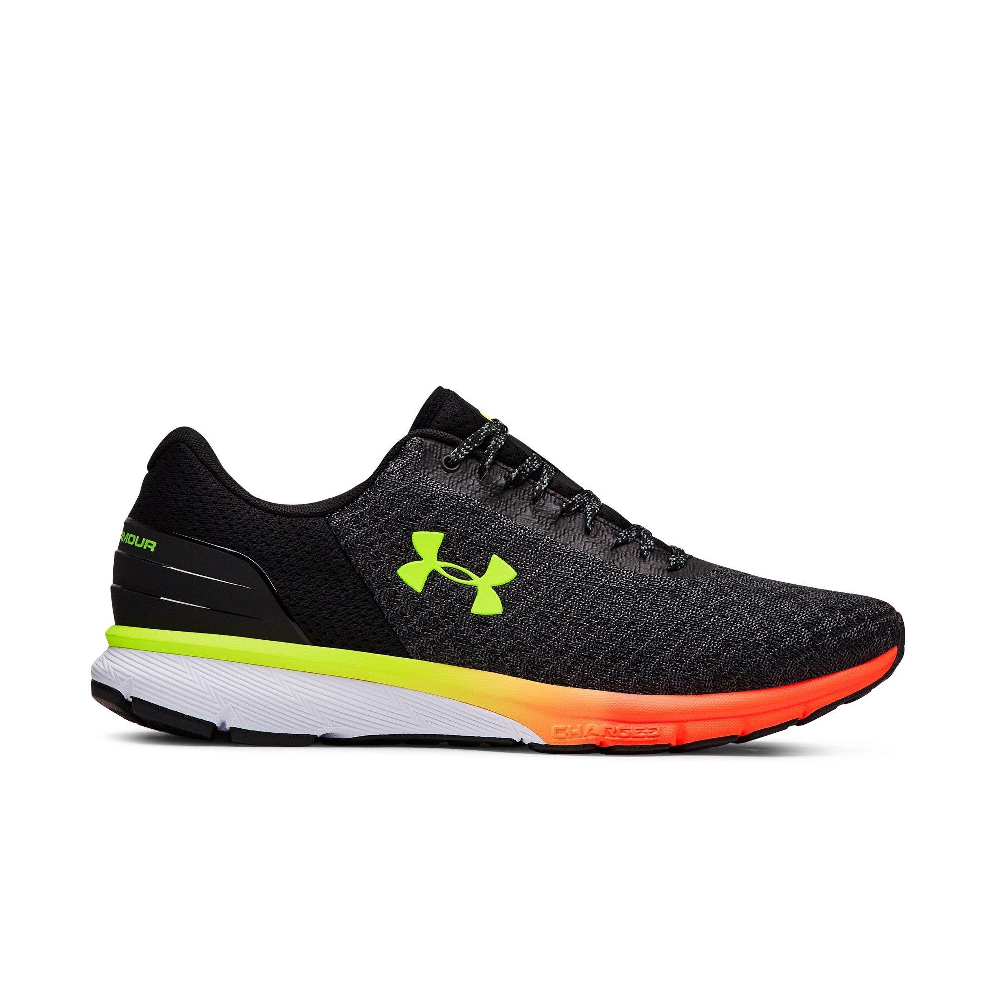 black and orange under armour shoes